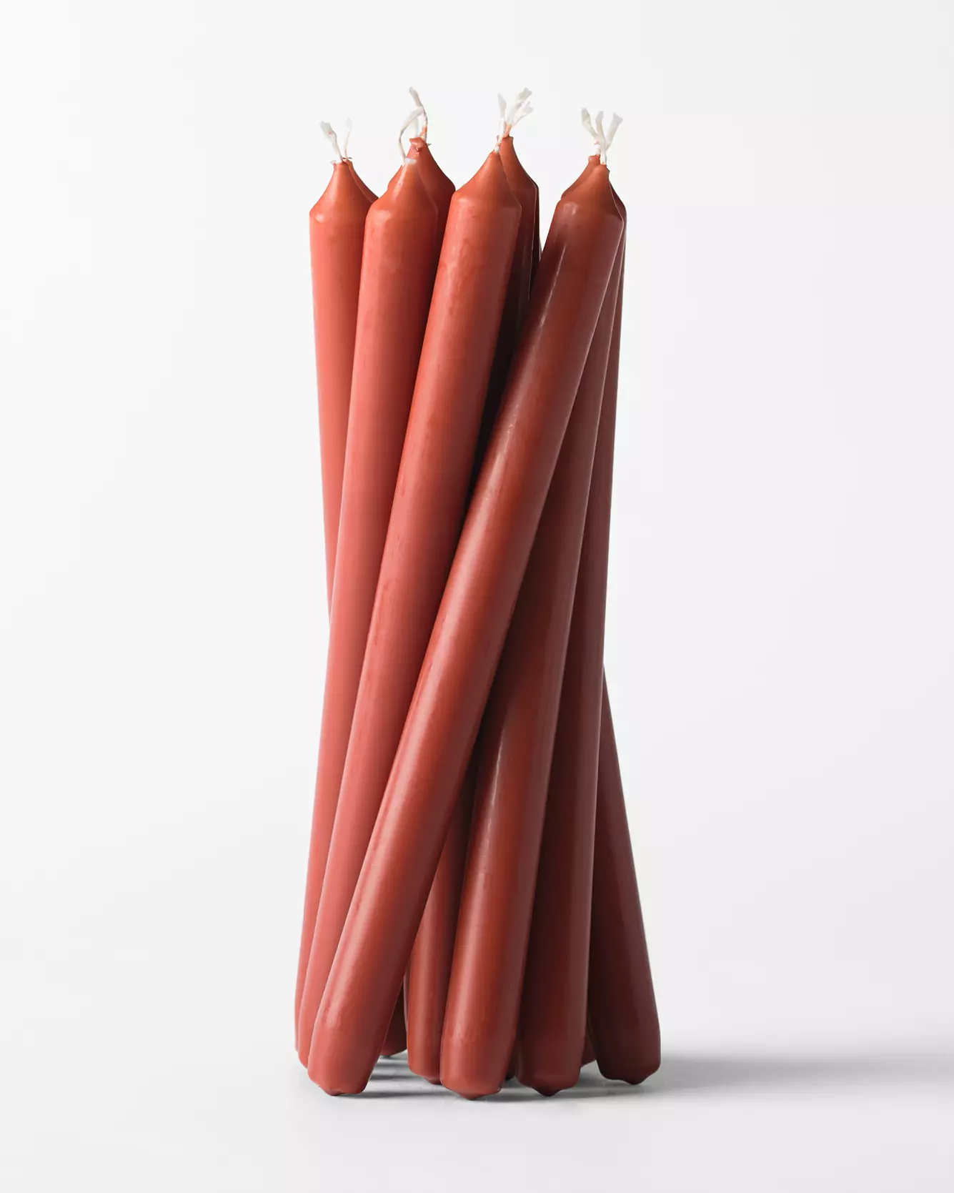 bougies d'intérieur longues Ø 2,2 x 29 cm orange foncé - 12 pièces
