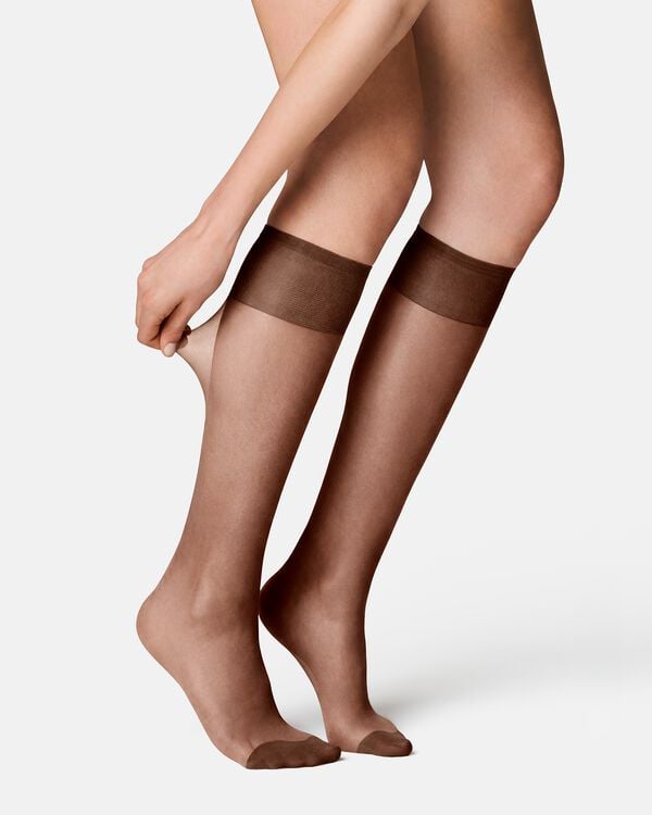 mi-bas anti-filage 15 deniers mats - 2 paires marron marron - 4022740BROWN - HEMA