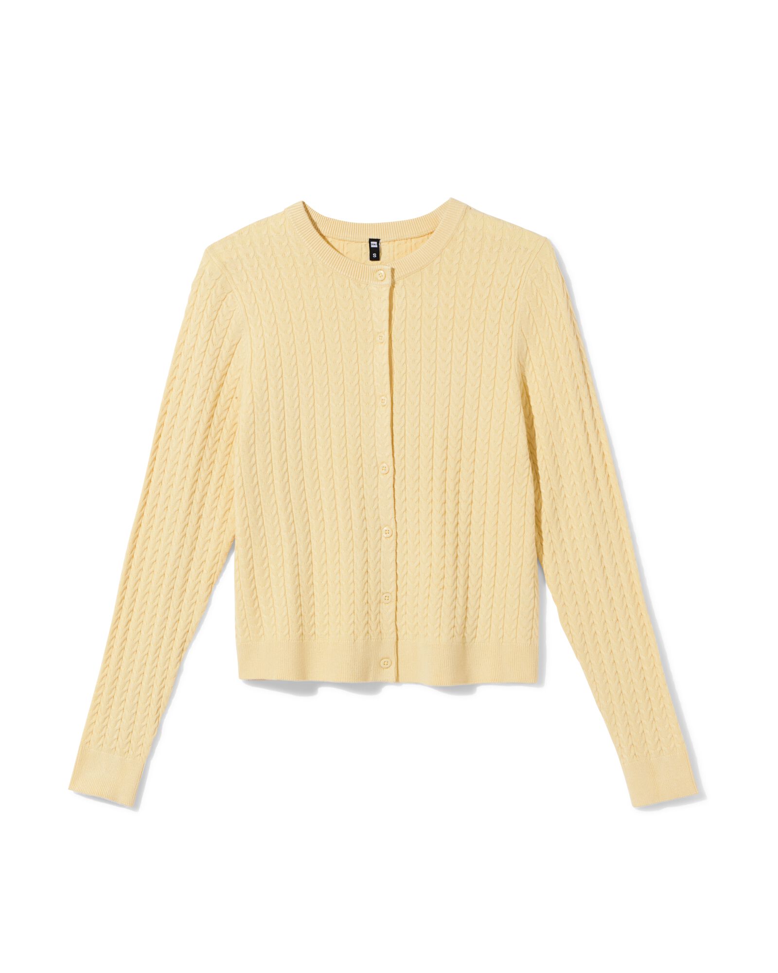 damesvest kabel geel geel - 36214020YELLOW - HEMA