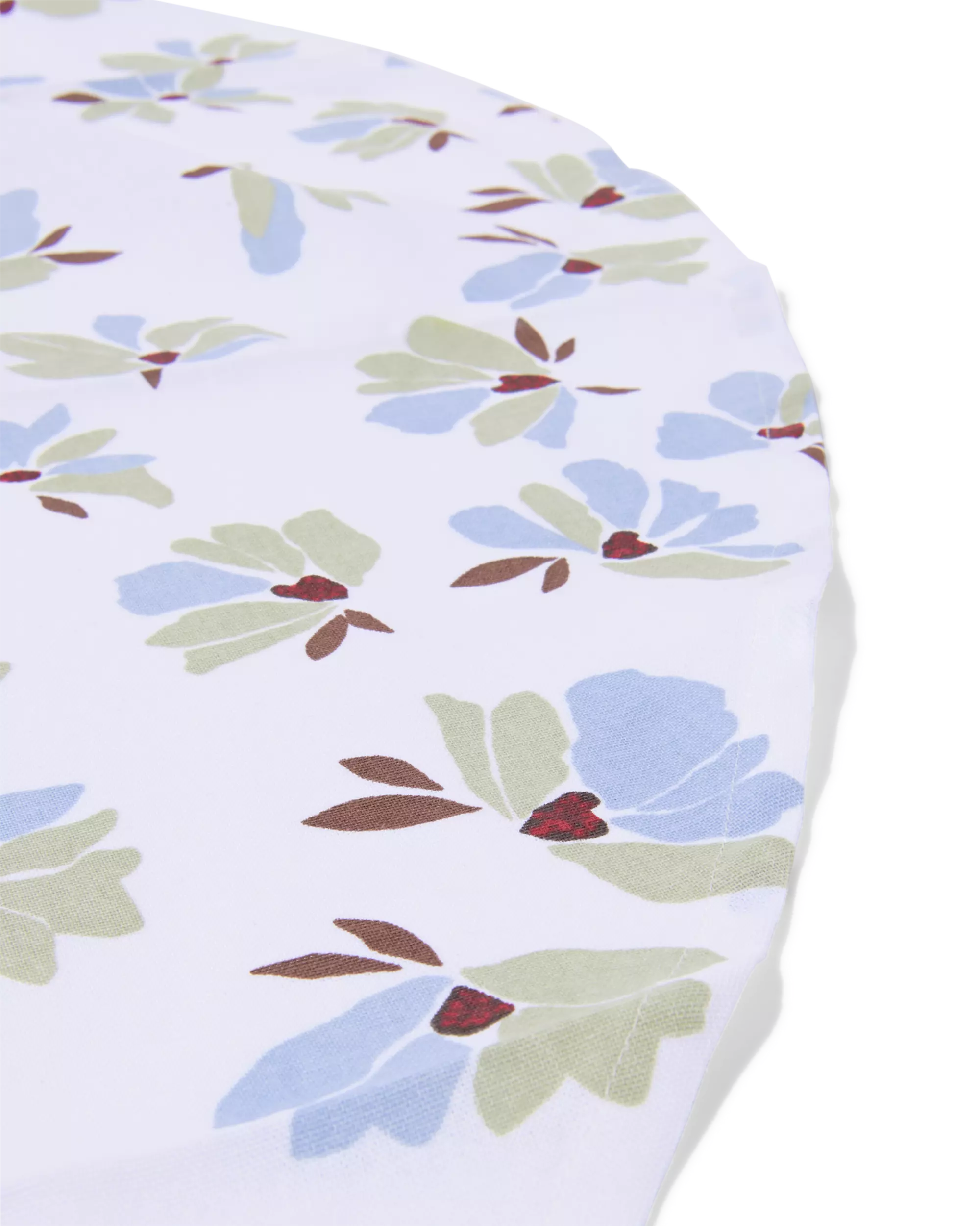 nappe ⌀180cm coton fleurs vert-bleu