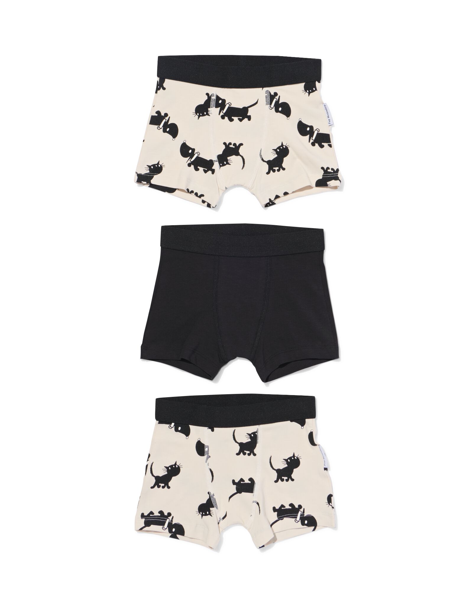 Takkie en Siepie kinderboxers - 3 stuks zwart/wit zwart/wit - 19203760BLACKWHITE - HEMA