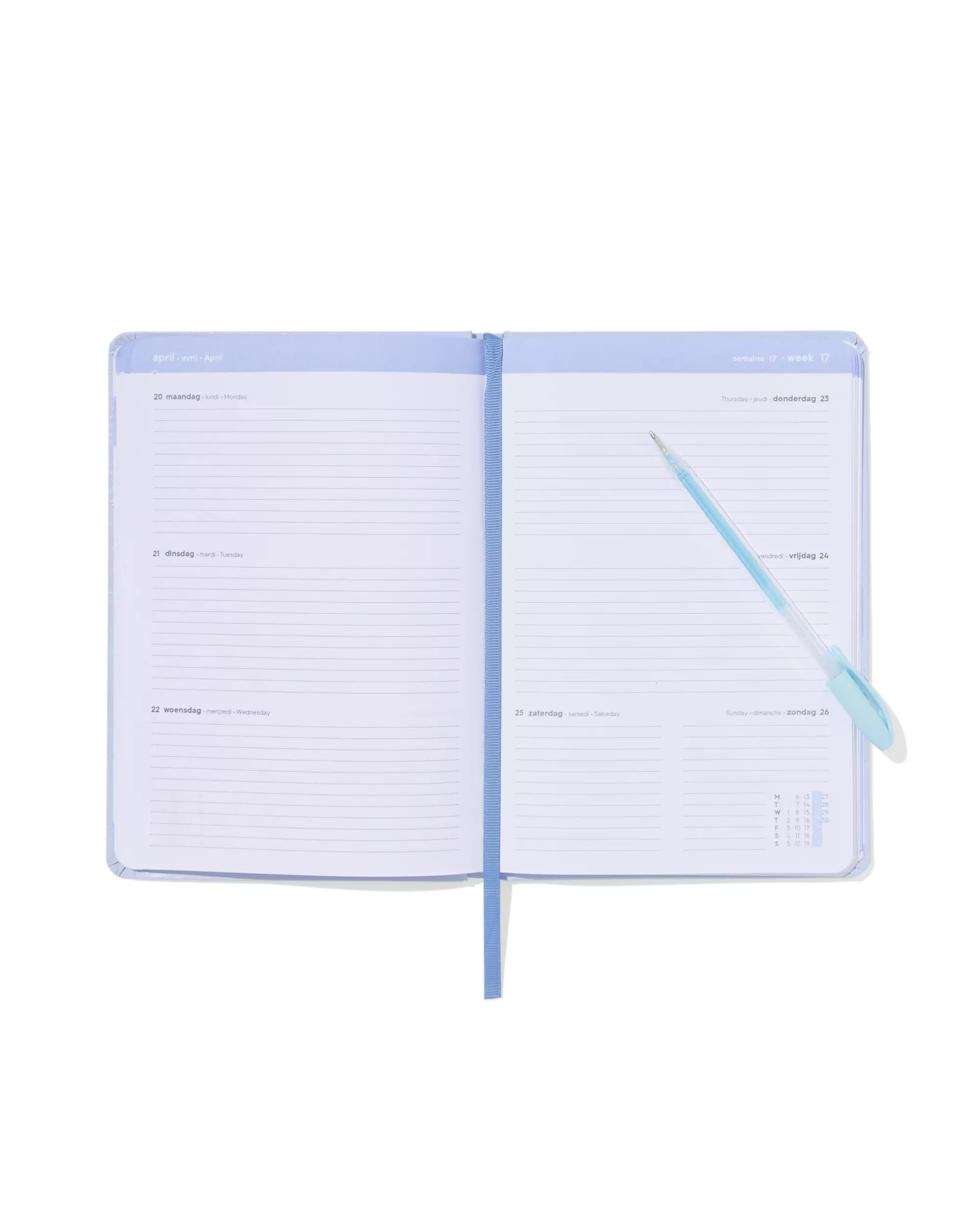 agenda 2026 A5 PU bleu