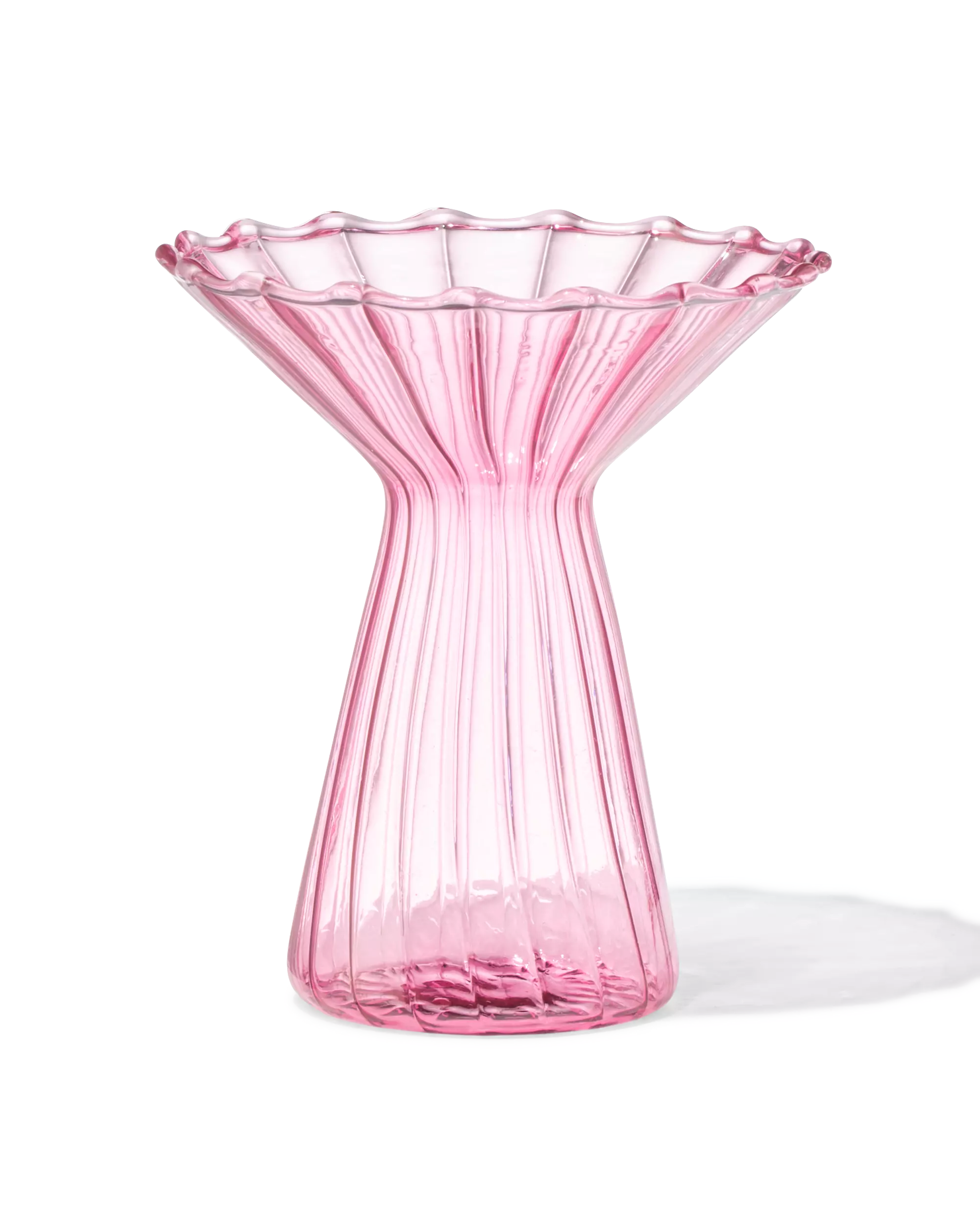 vaas voor geurstokjes ⌀10x12cm glas met kraag roze
