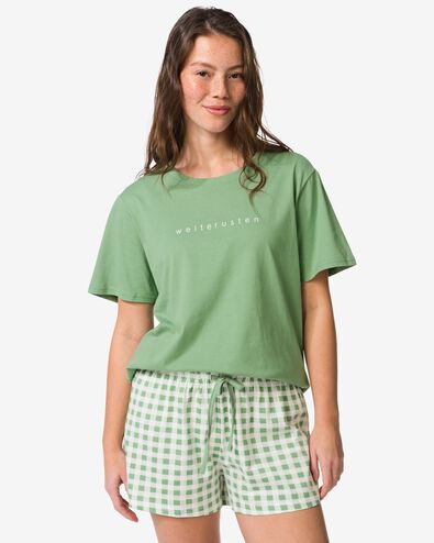pyjacourt femme jersey carreaux vert vert - 23401560GREEN - HEMA