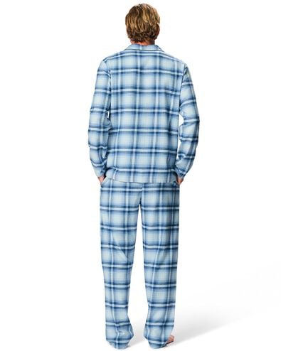 Herrenpyjama, kariert mittelblau mittelblau - 23634440MIDBLUE - HEMA