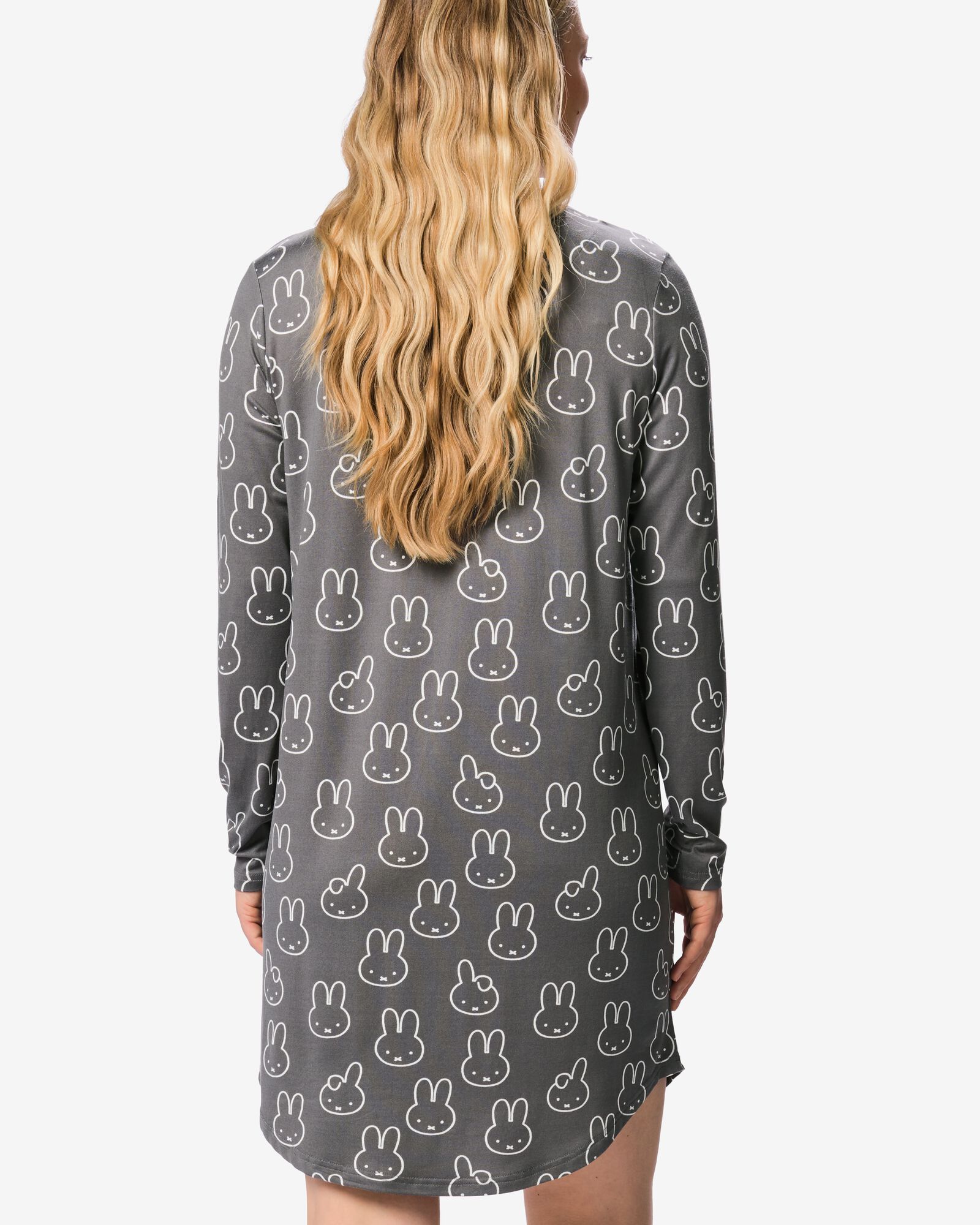 Miffy-Damennachthemd aus angerauter Mikrofaser dunkelgrau dunkelgrau - 23401838DARKGREY - HEMA