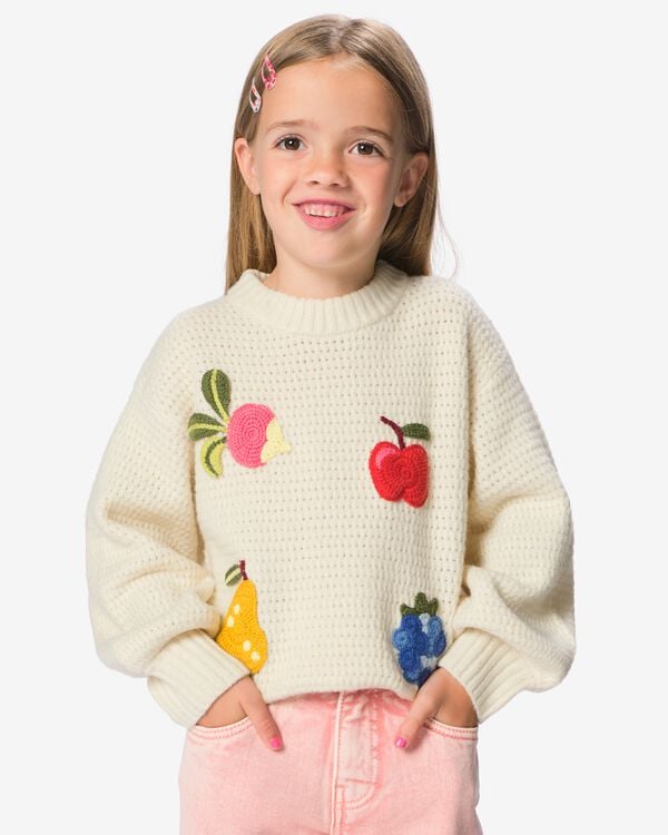 pull enfant ajour&eacute; fruits &eacute;cru &eacute;cru - 30865415ECRU - HEMA