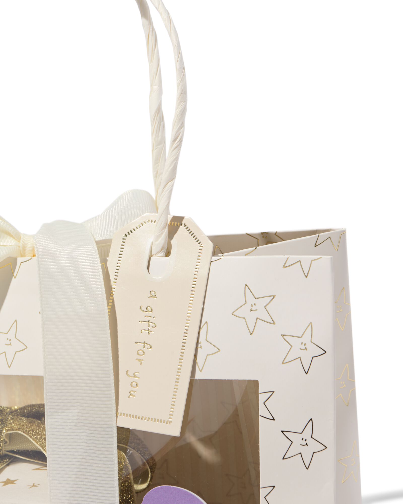 sac cadeau 22 x 26,5 cm avec fen&ecirc;tre &eacute;toiles  - 61102580 - HEMA