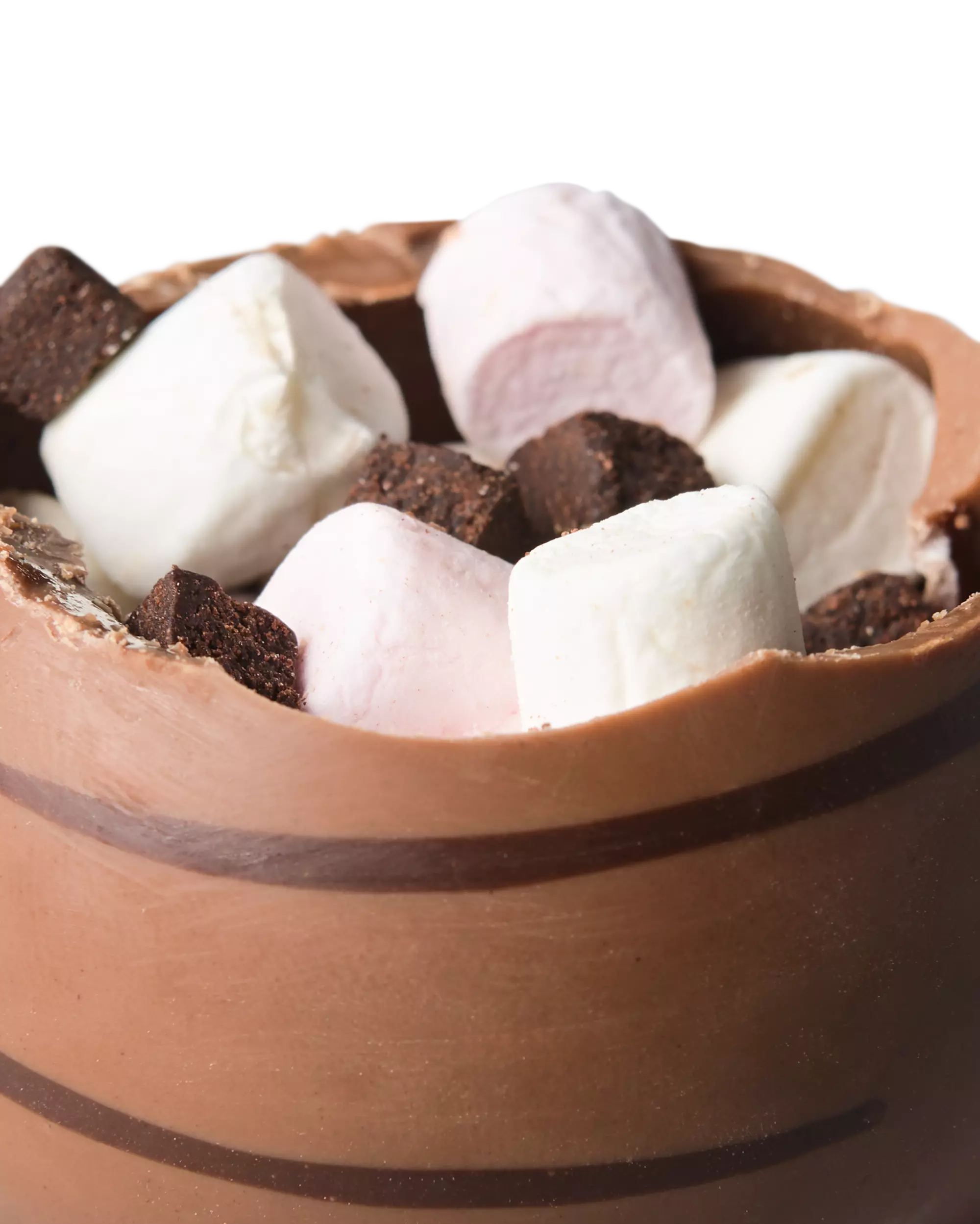 bombe chocolat au lait avec guimauves et brownie 45g
