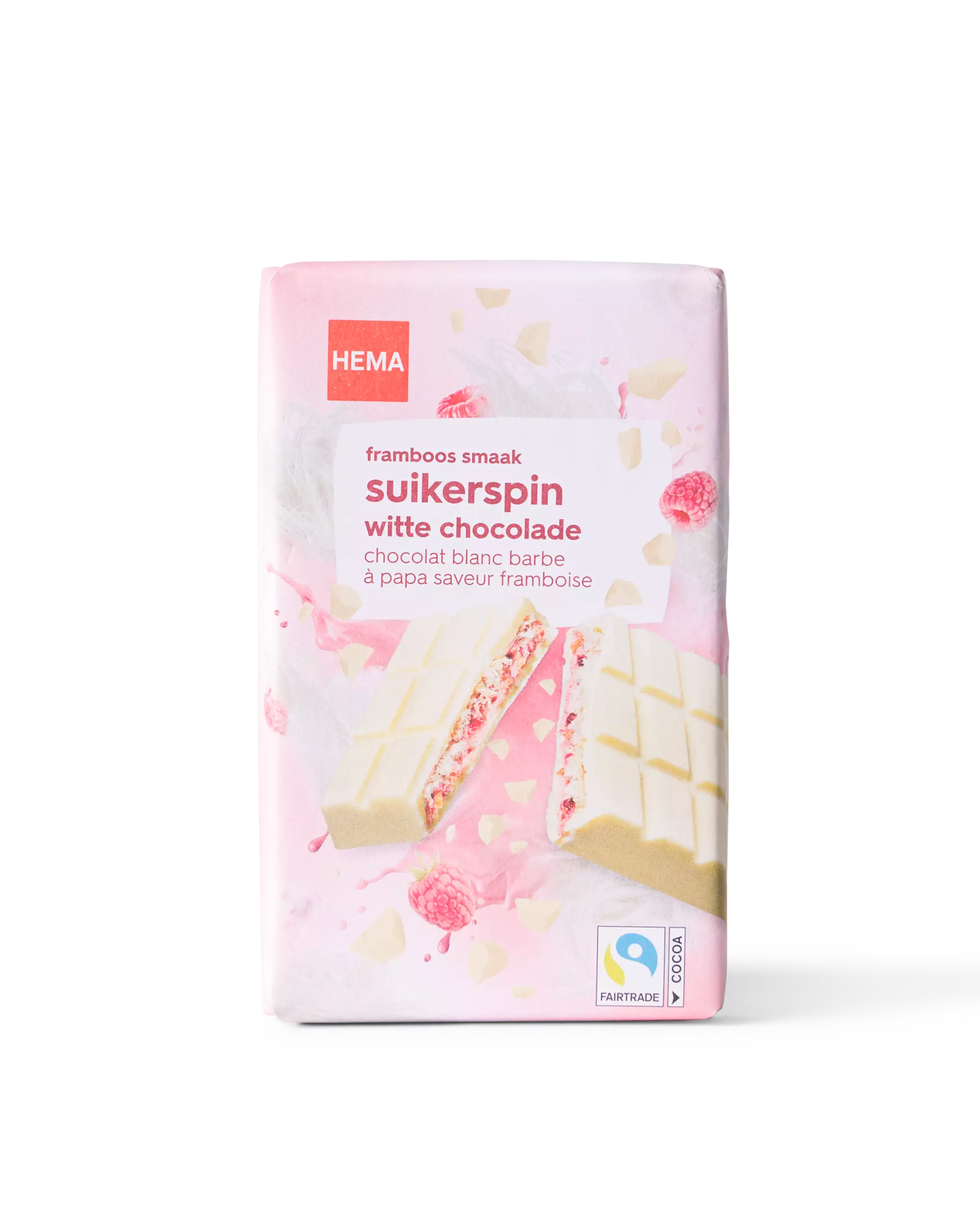 tablette de chocolat blanc framboise barbe à papa 130 g