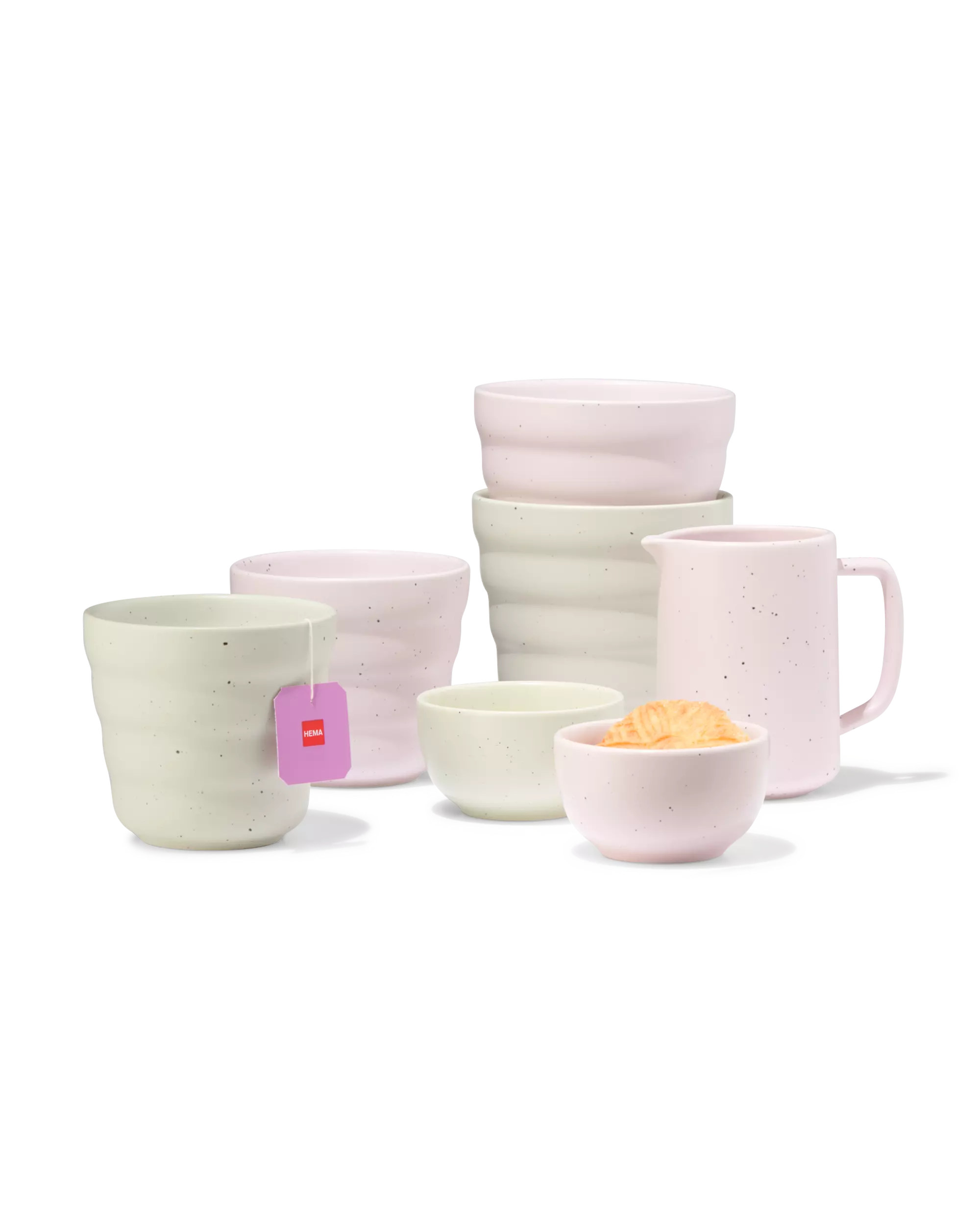 pot à lait 180ml faïence mouchetée rose