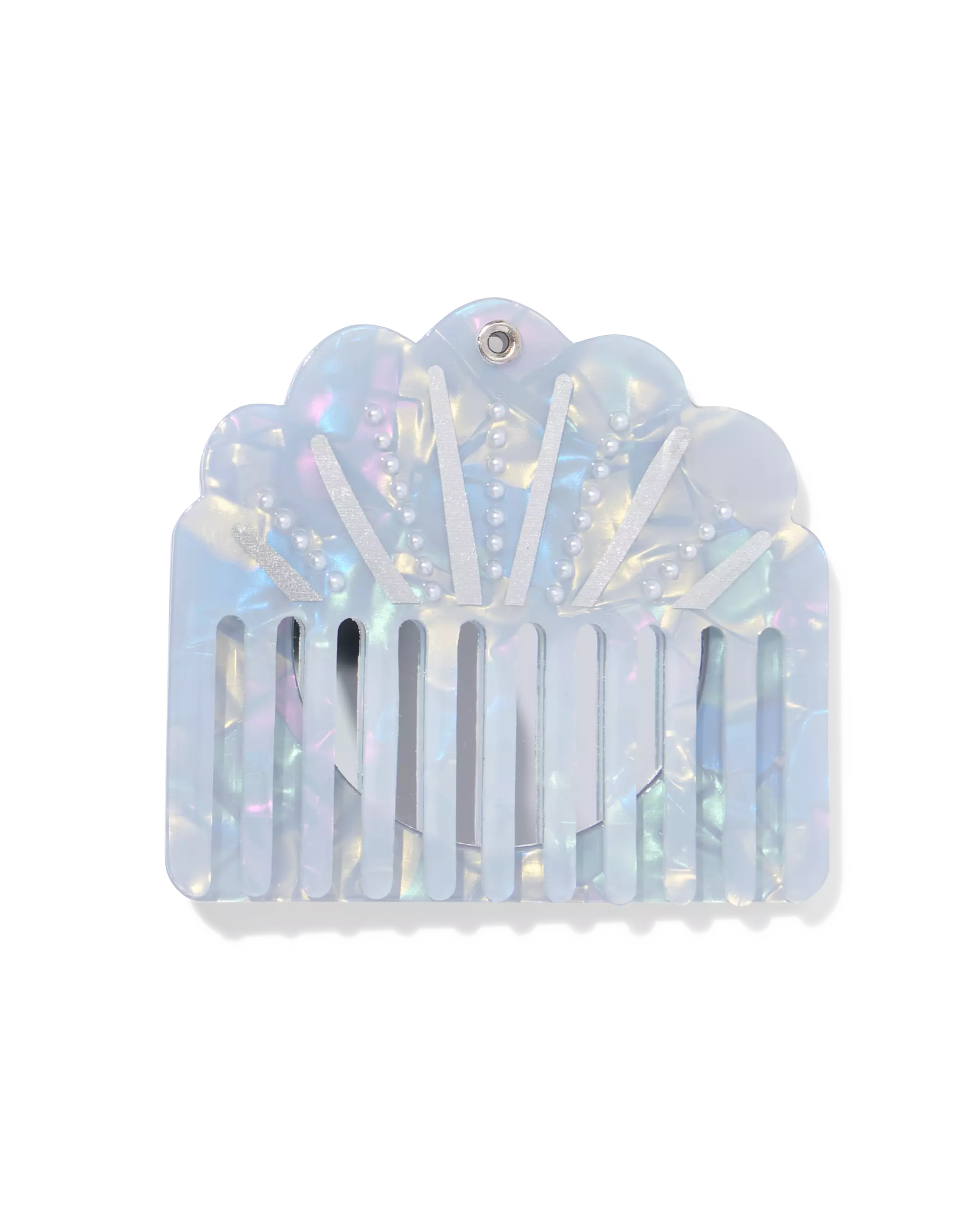 peigne avec miroir 8x7,3cm coquillage