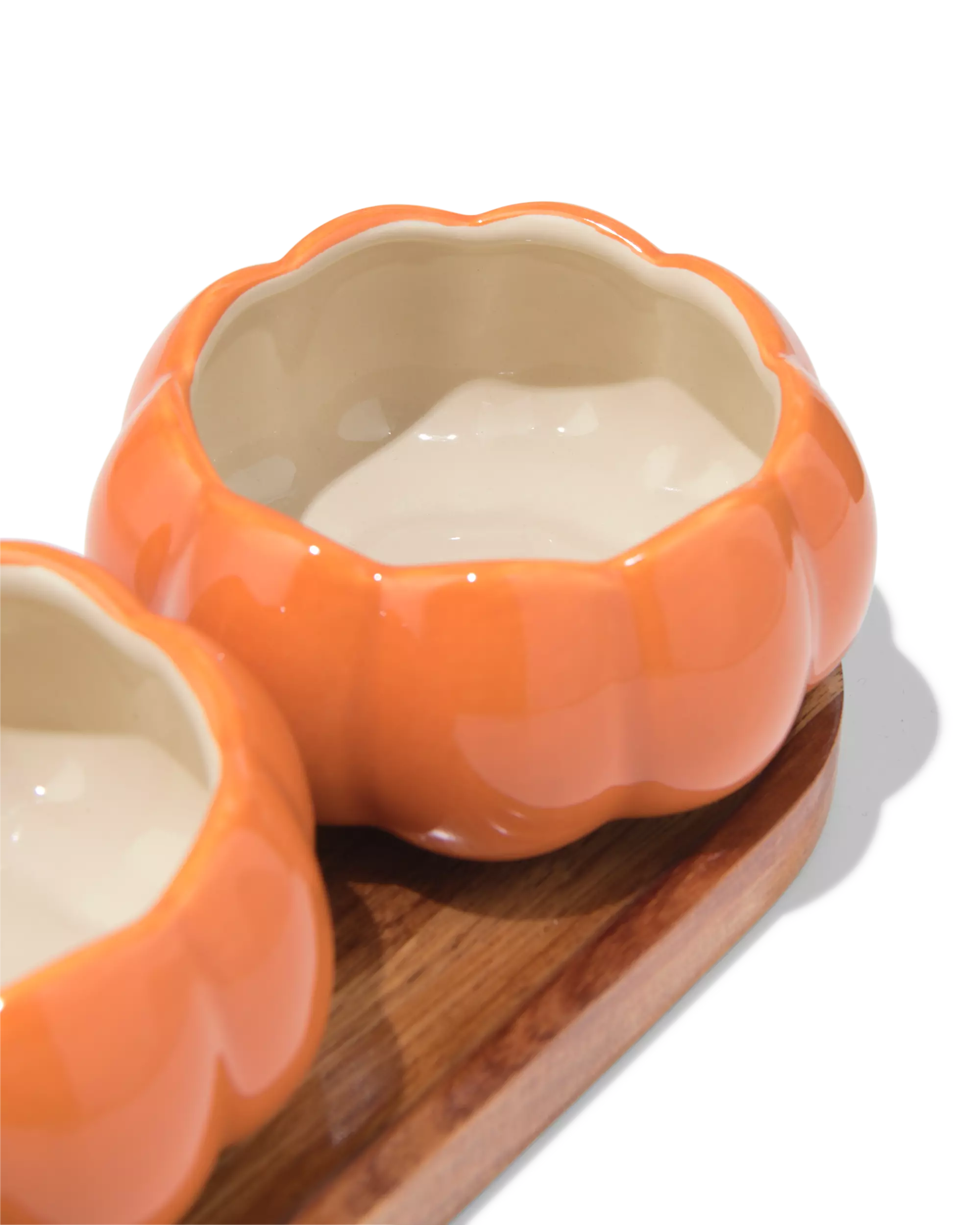 planche de service ⌀10x4,6cm avec petits bols citrouille