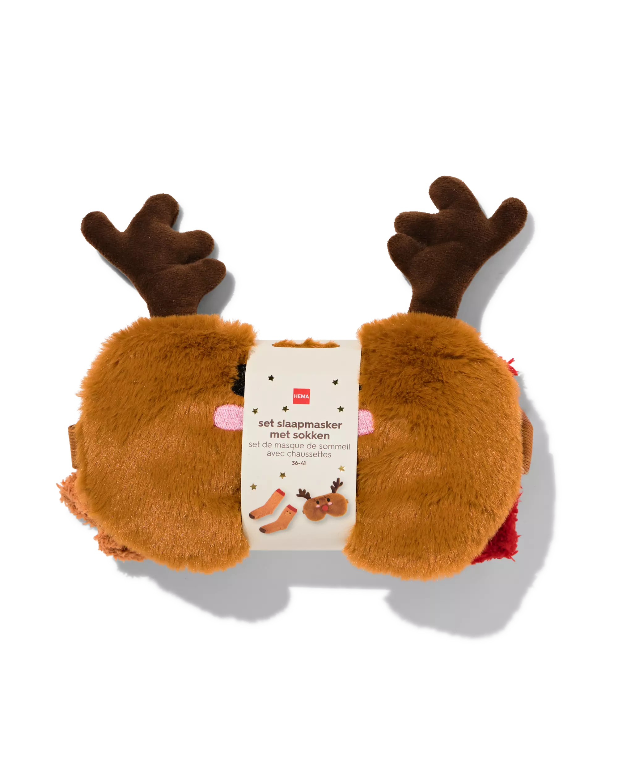 slaapmasker en sokken rendier kerst 