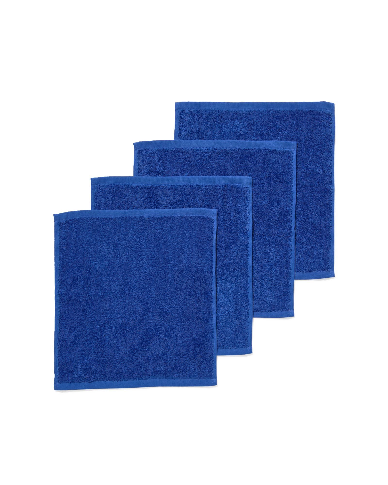 serviettes pour le visage qualit&eacute; &eacute;paisse bleu cobalt - lot de 4 bleu cobalt d&eacute;barbouillettes 30 x 30 - 5282880 - HEMA
