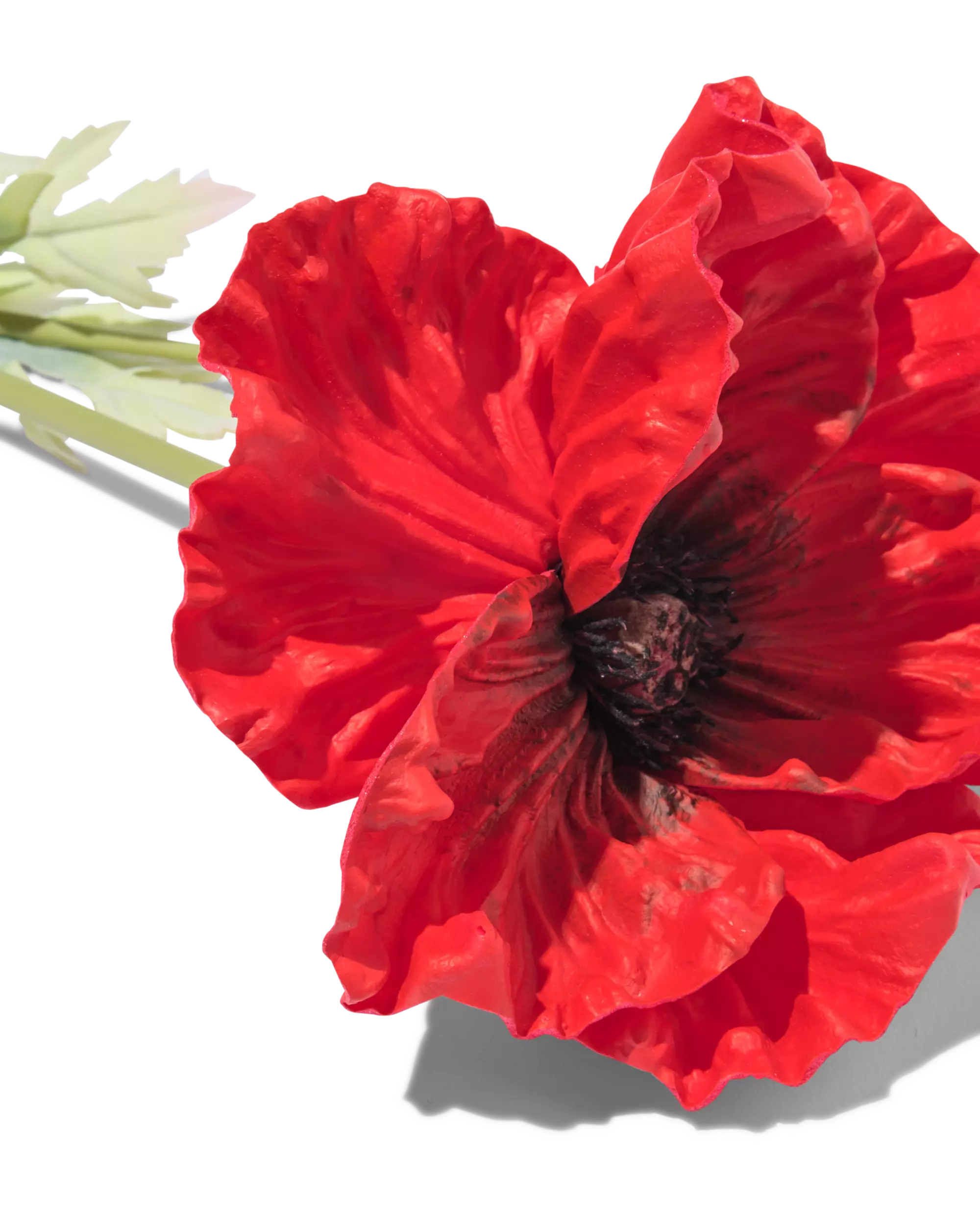 fleur artificielle pavot 55 cm caoutchouc rouge
