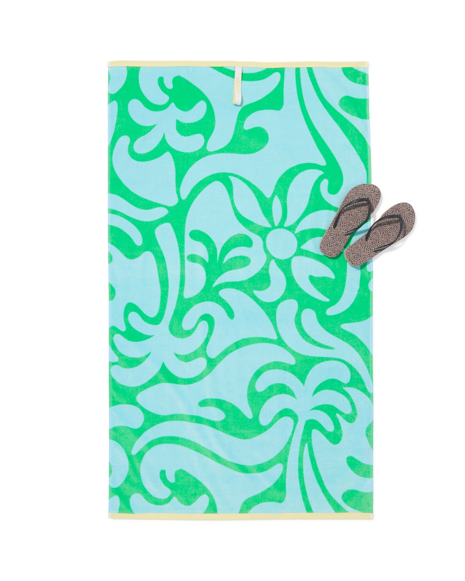 serviette de plage enfant 80x140cm velours fleurs - 5200257 - HEMA