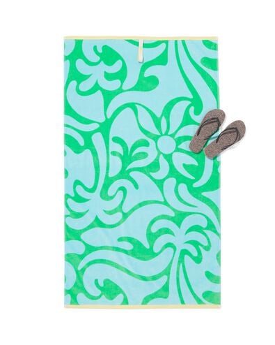 serviette de plage enfant 80x140cm velours fleurs - 5200257 - HEMA