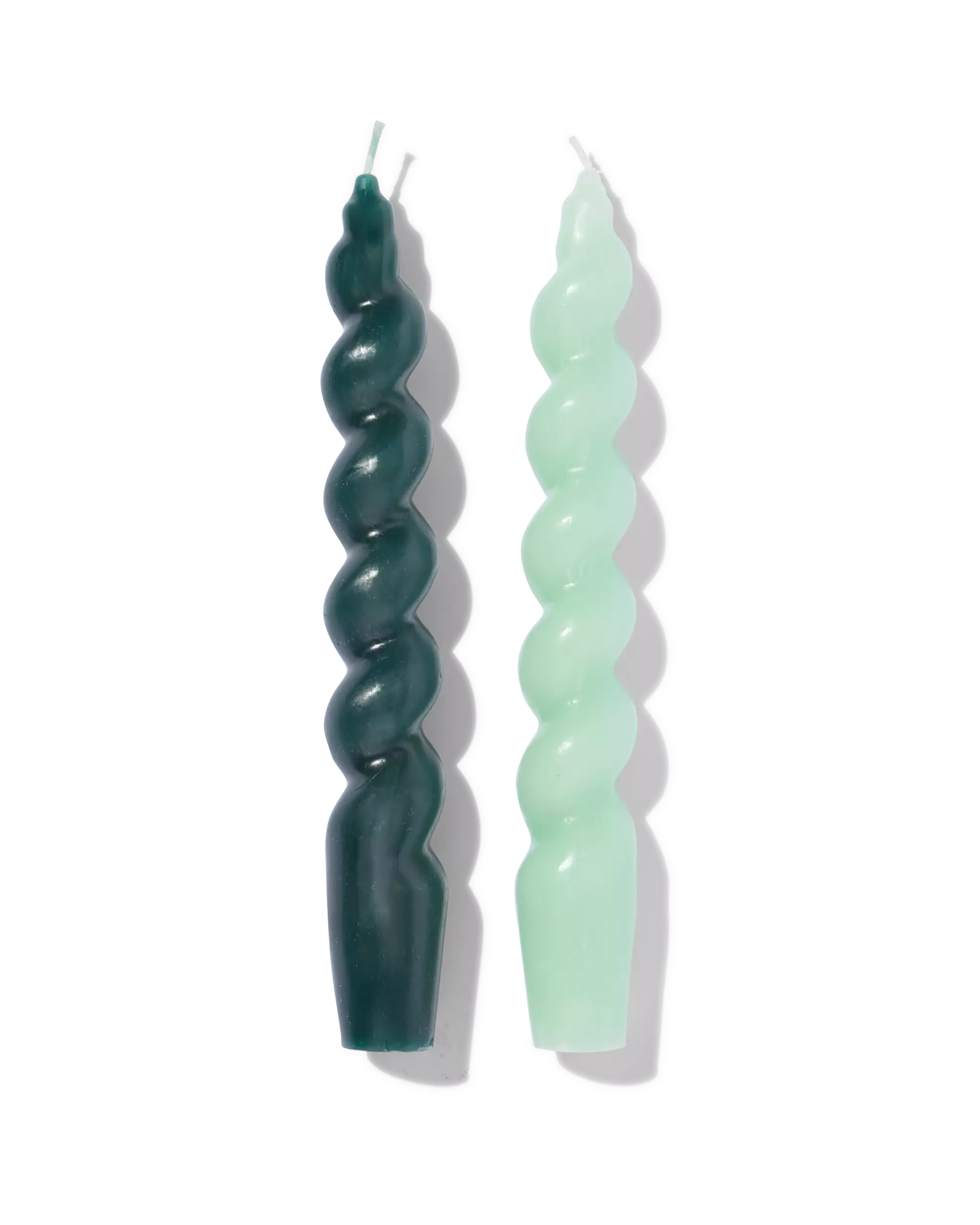 bougies torsadées courtes vertes 2 pièces