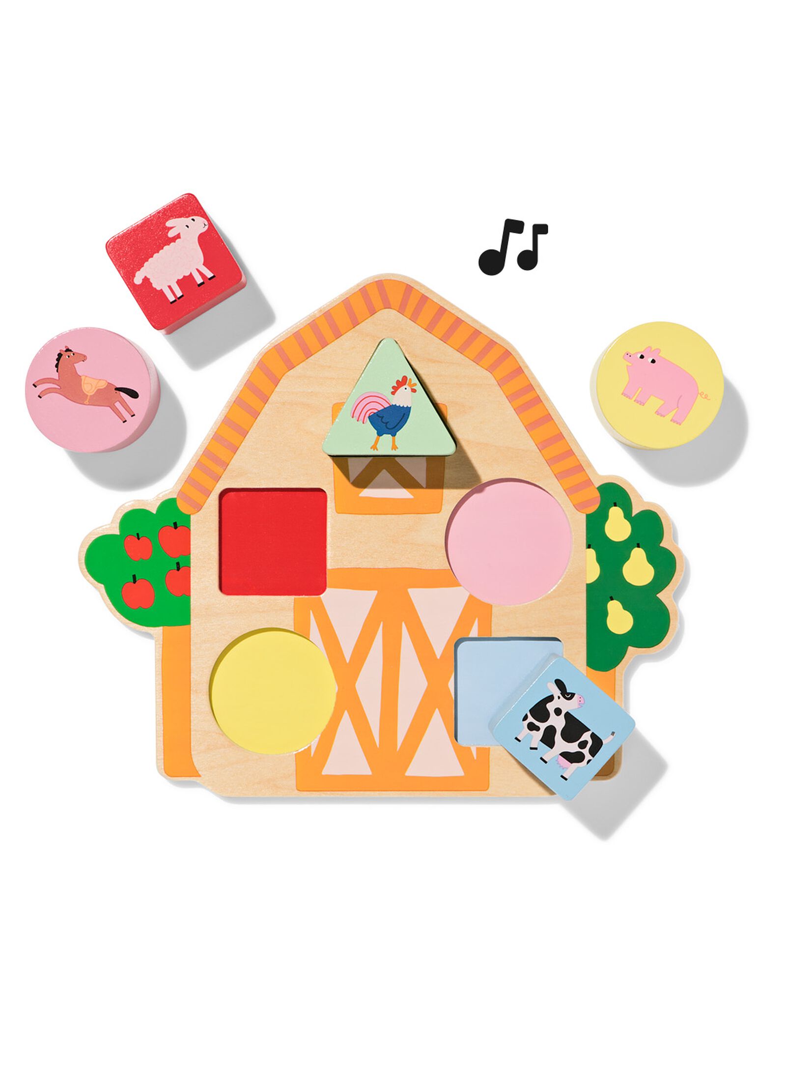 puzzle hochet 23x20x5cm ferme bois - 15100208 - HEMA