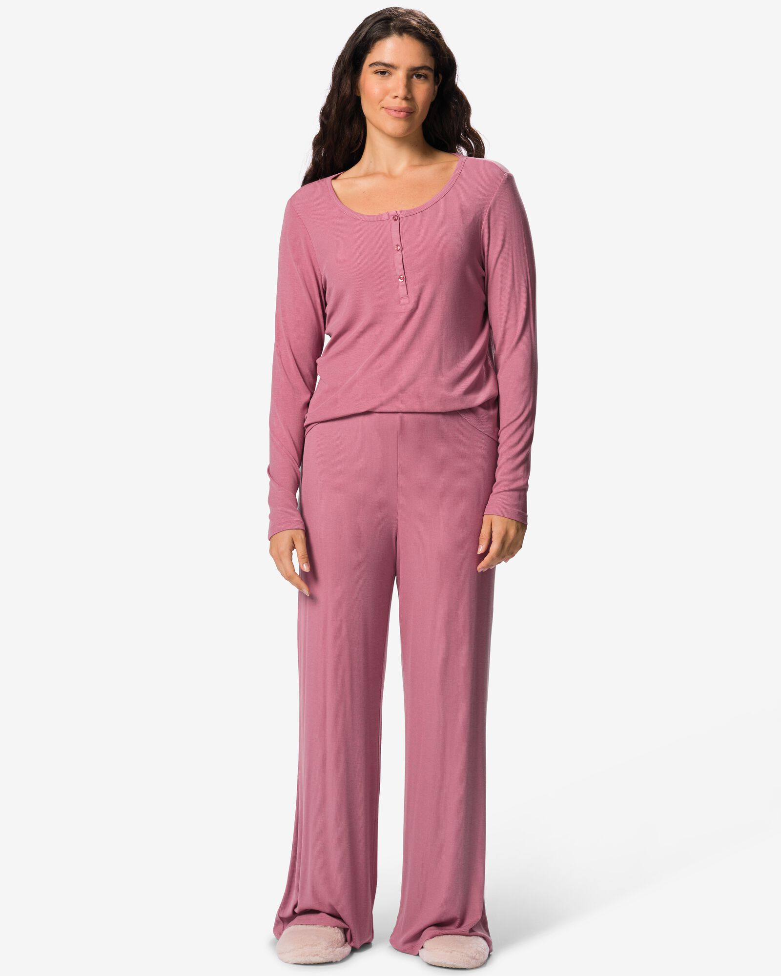 pyjama pour femme en modal c&ocirc;tel&eacute; rose rose - 23401163PINK - HEMA