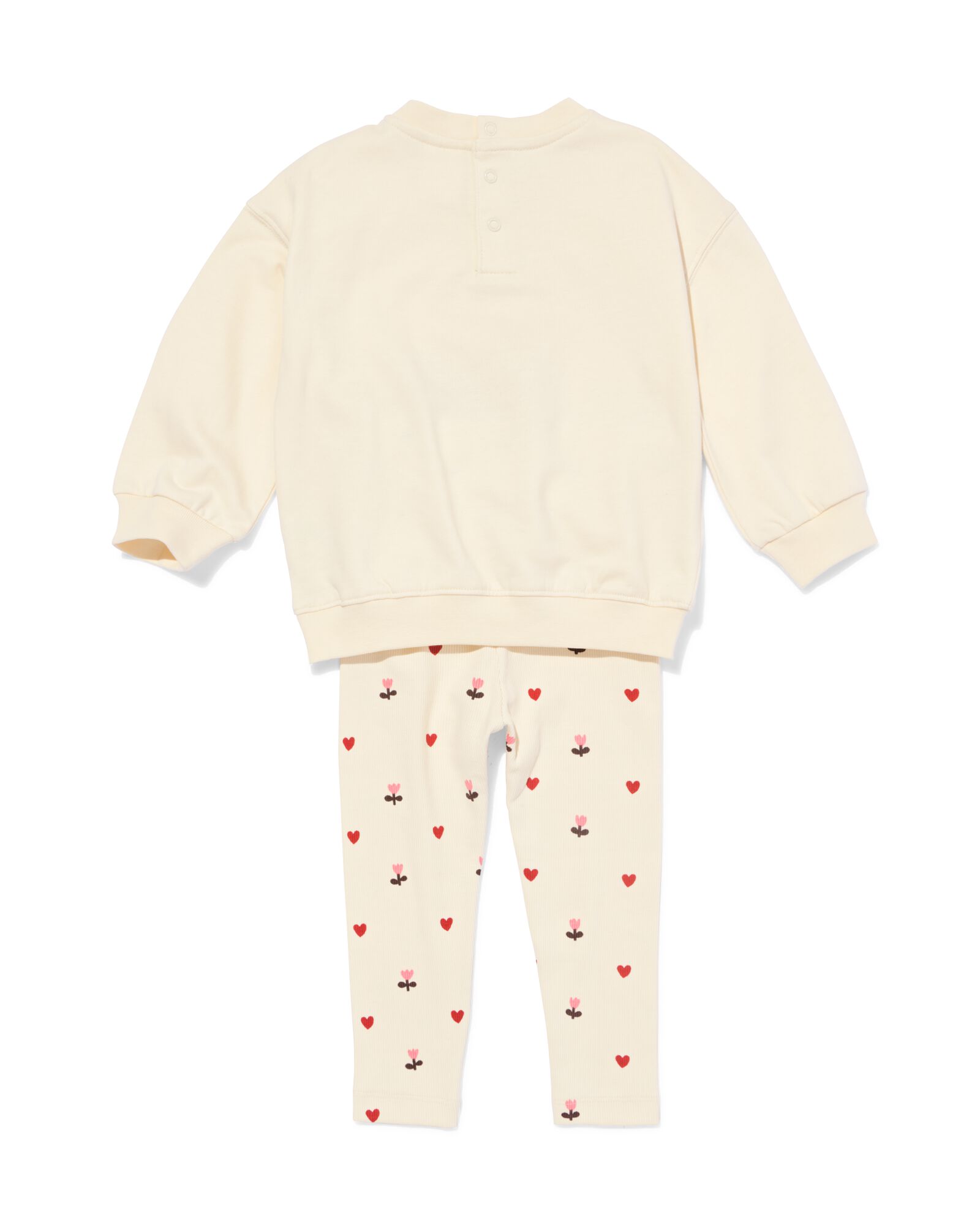 ensemble b&eacute;b&eacute; coupe confortable molleton c&ocirc;tel&eacute; c&oelig;urs &eacute;cru &eacute;cru - 33018780ECRU - HEMA