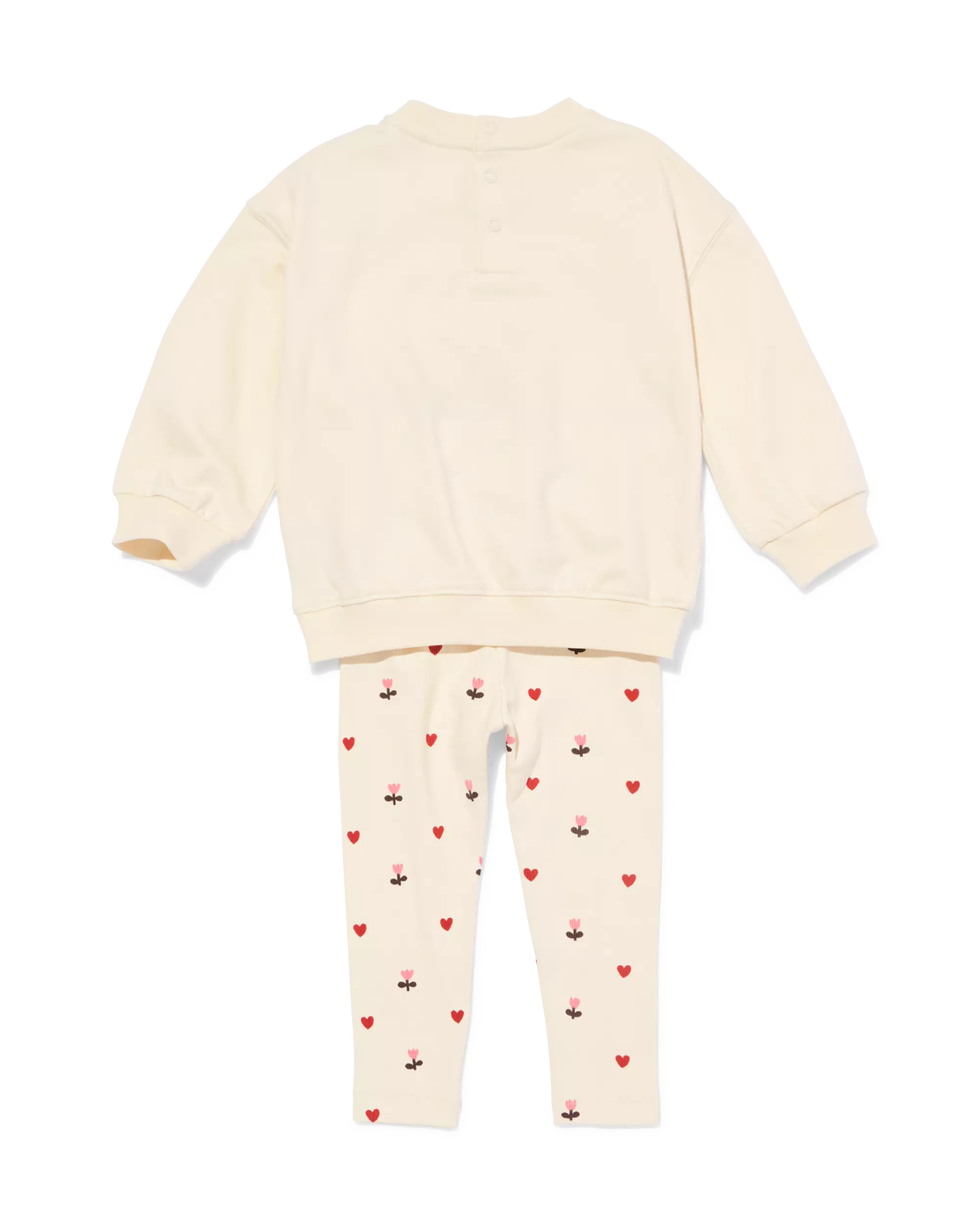 ensemble bébé coupe confortable molleton côtelé cœurs