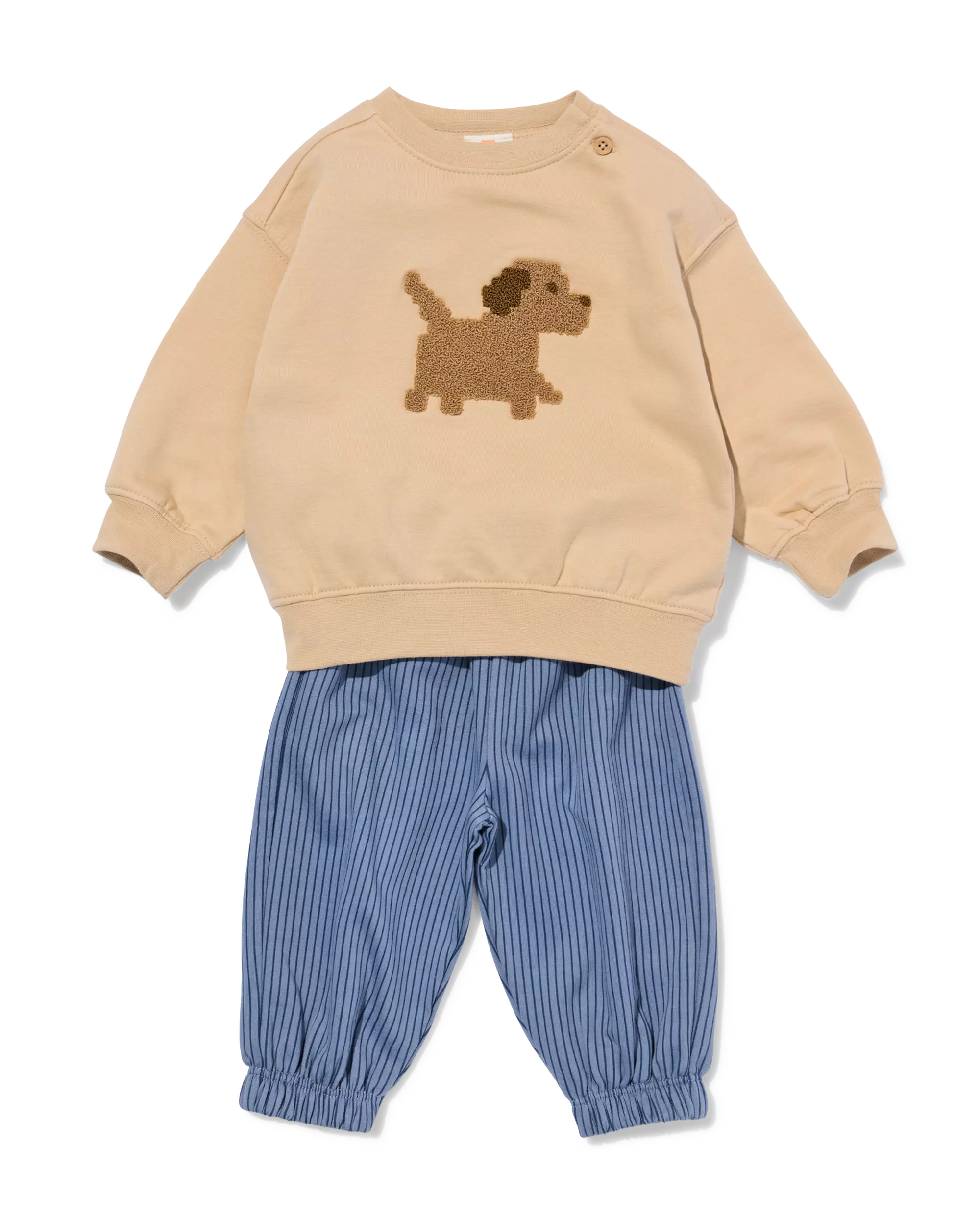 ensemble bébé tissu molleton chien