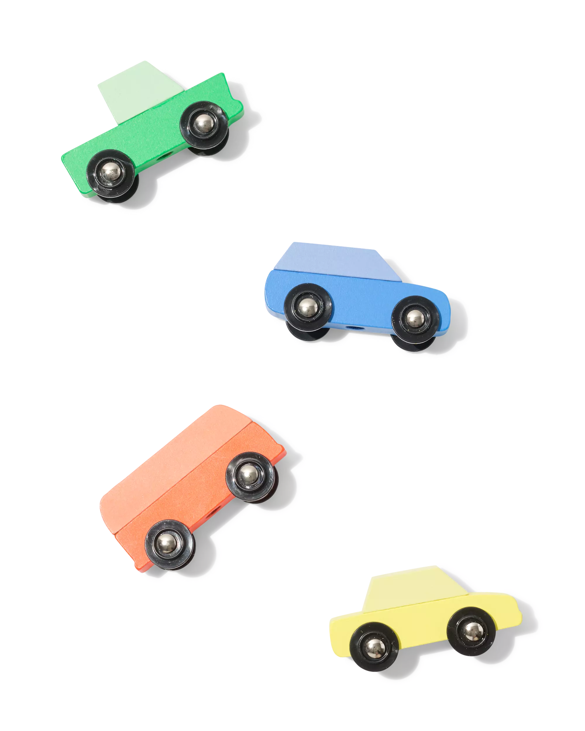 uitdeelauto's hout - 4 stuks