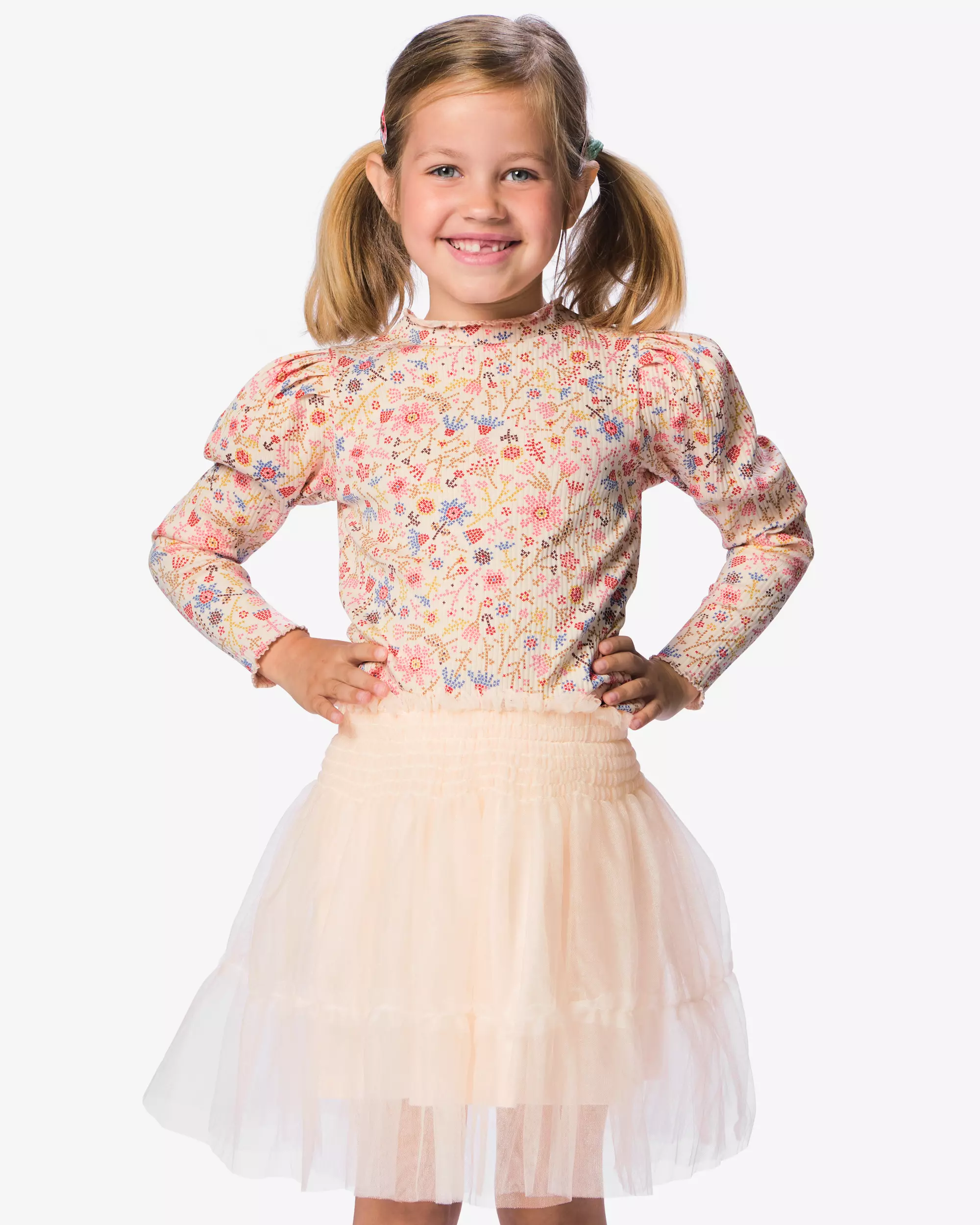 t-shirt enfant côtelé fleurs