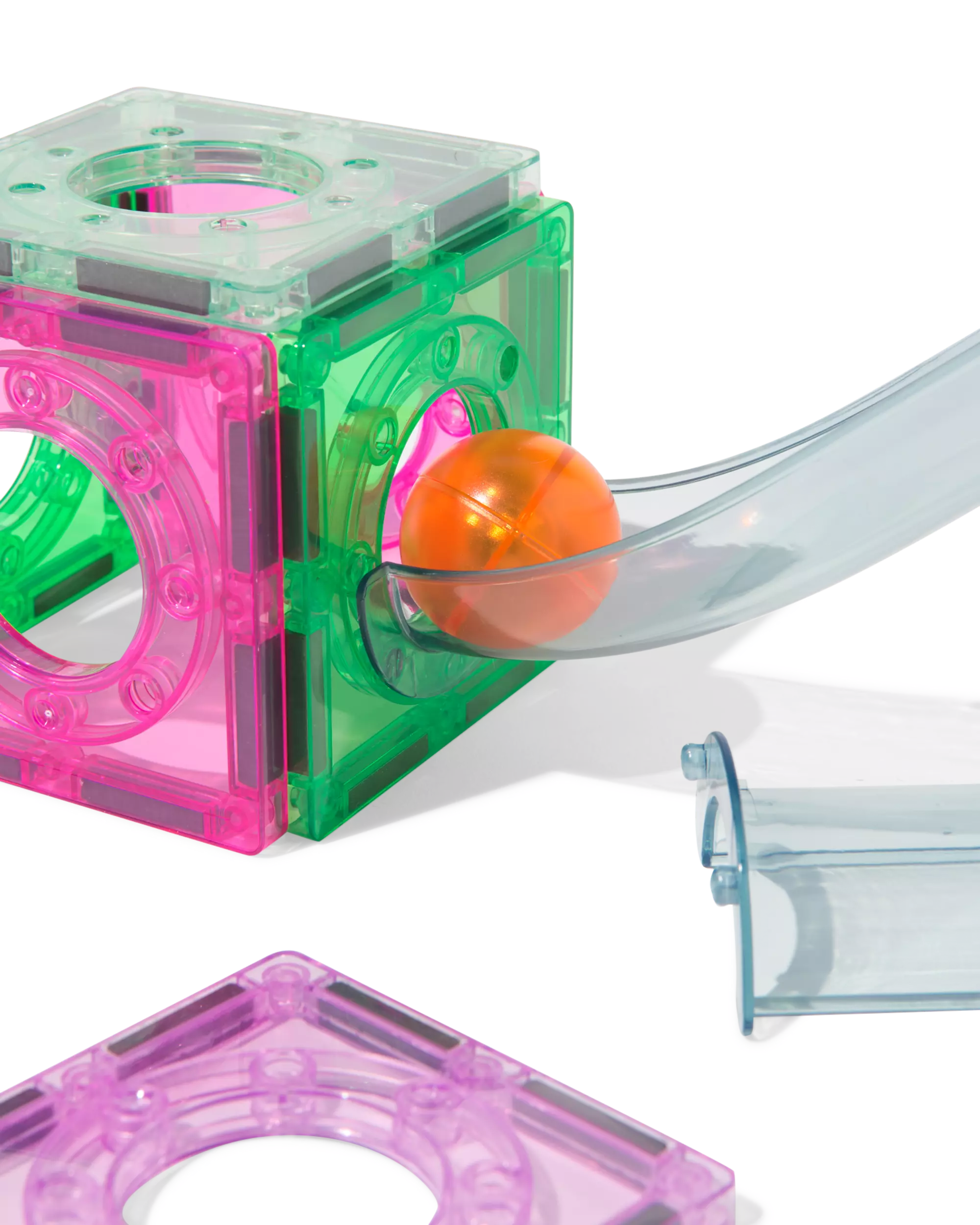 magnetische bouwtegels met knikkerbaan 52-delig