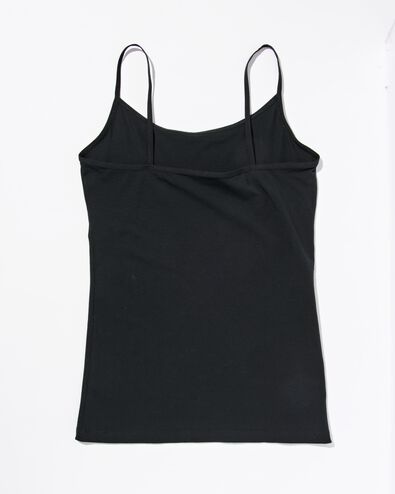 d&eacute;bardeur femme coton &agrave; bretelles spaghetti noir noir - 19666999BLACK - HEMA