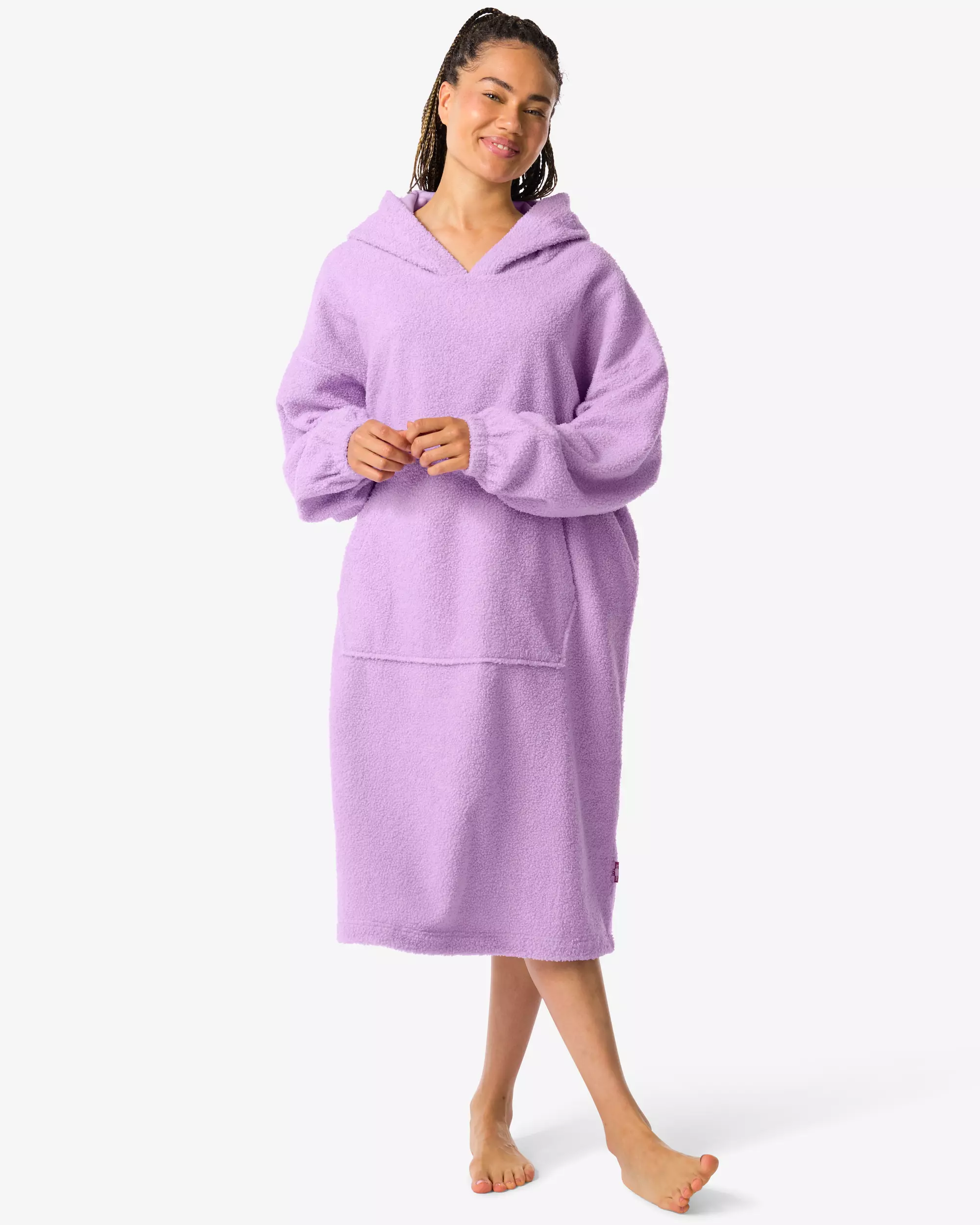 sweat à capuche snuggle femme teddy rose