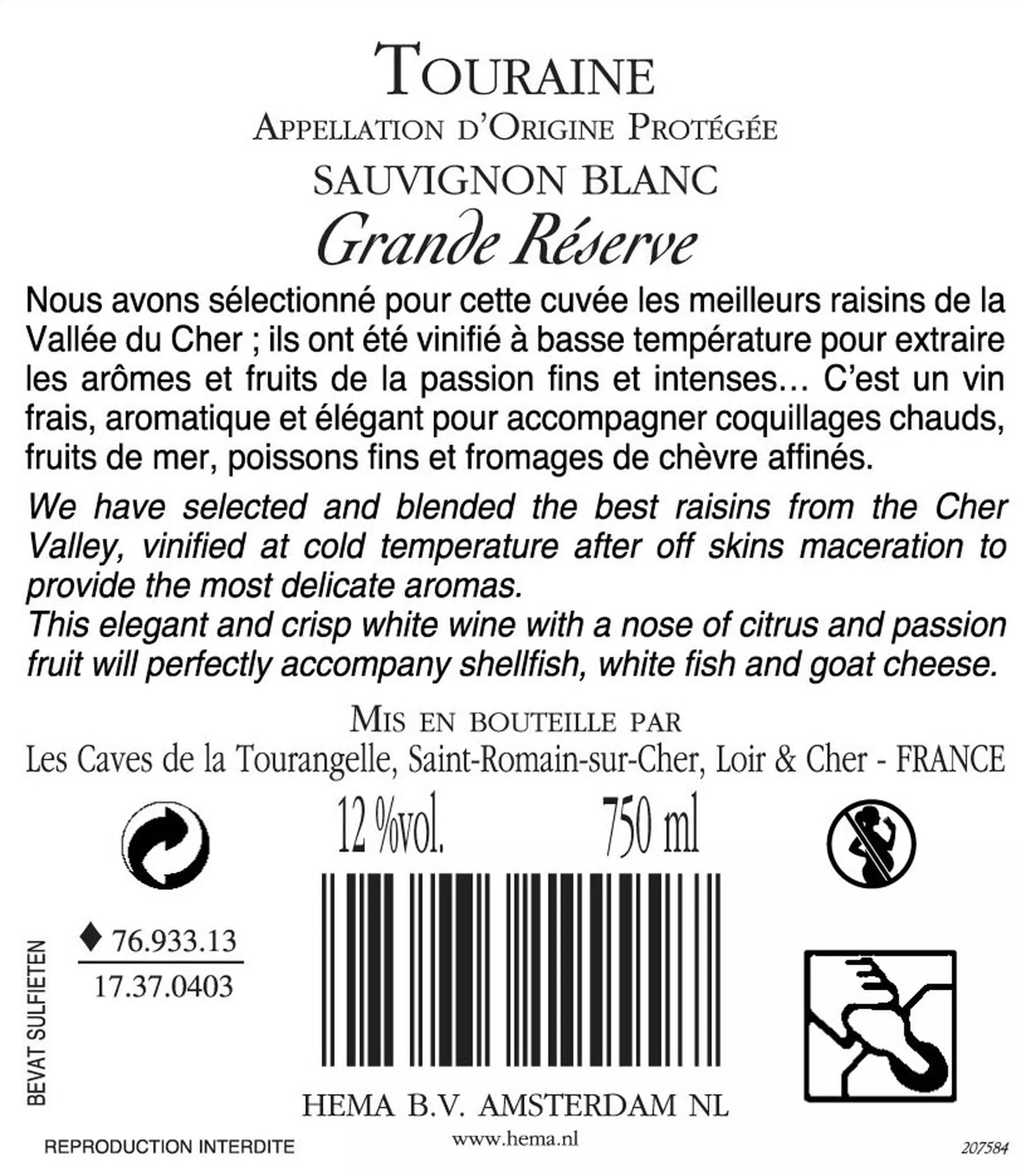 Touraine sauvignon blanc 0.75L