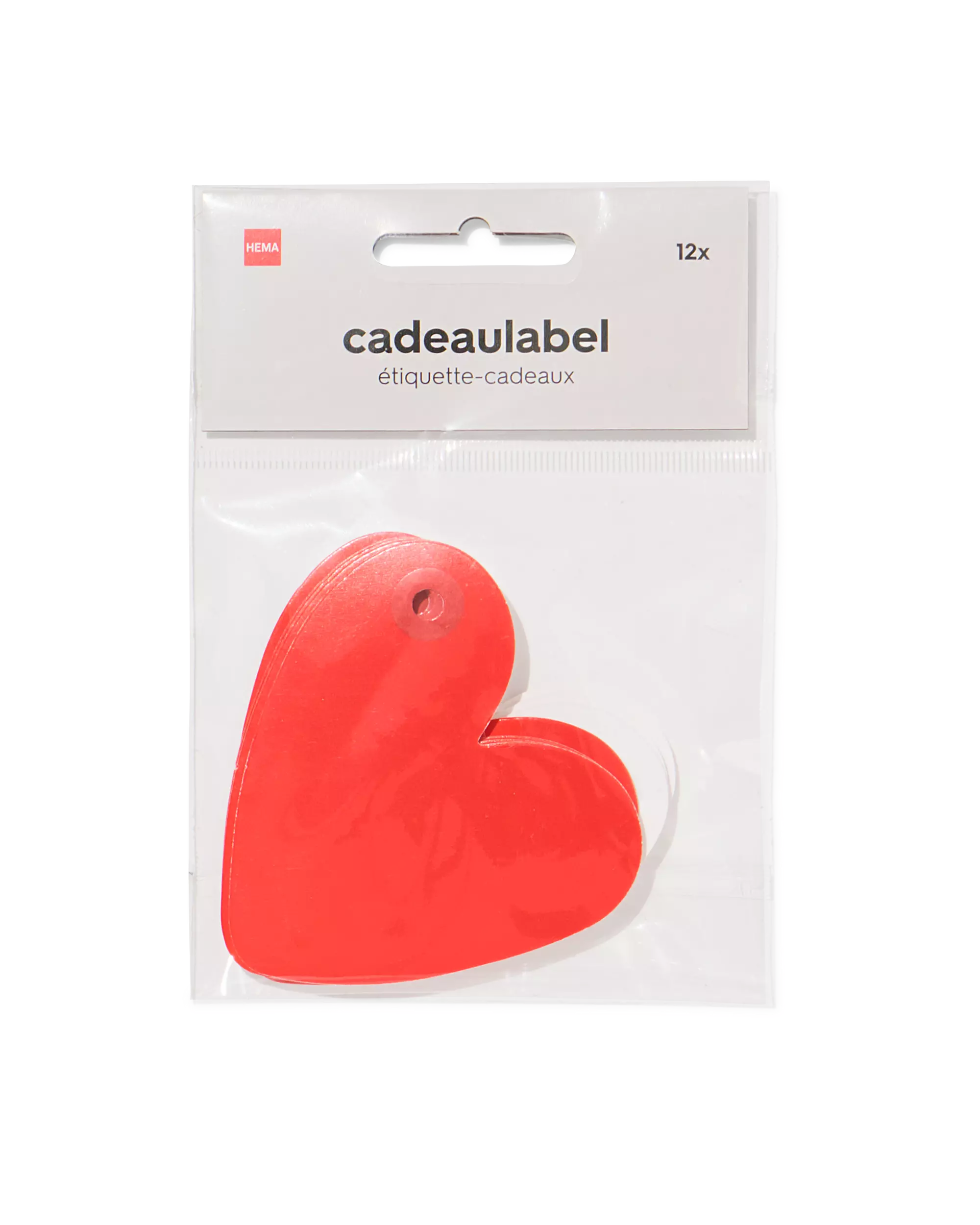 cadeaulabels hart - 12 stuks