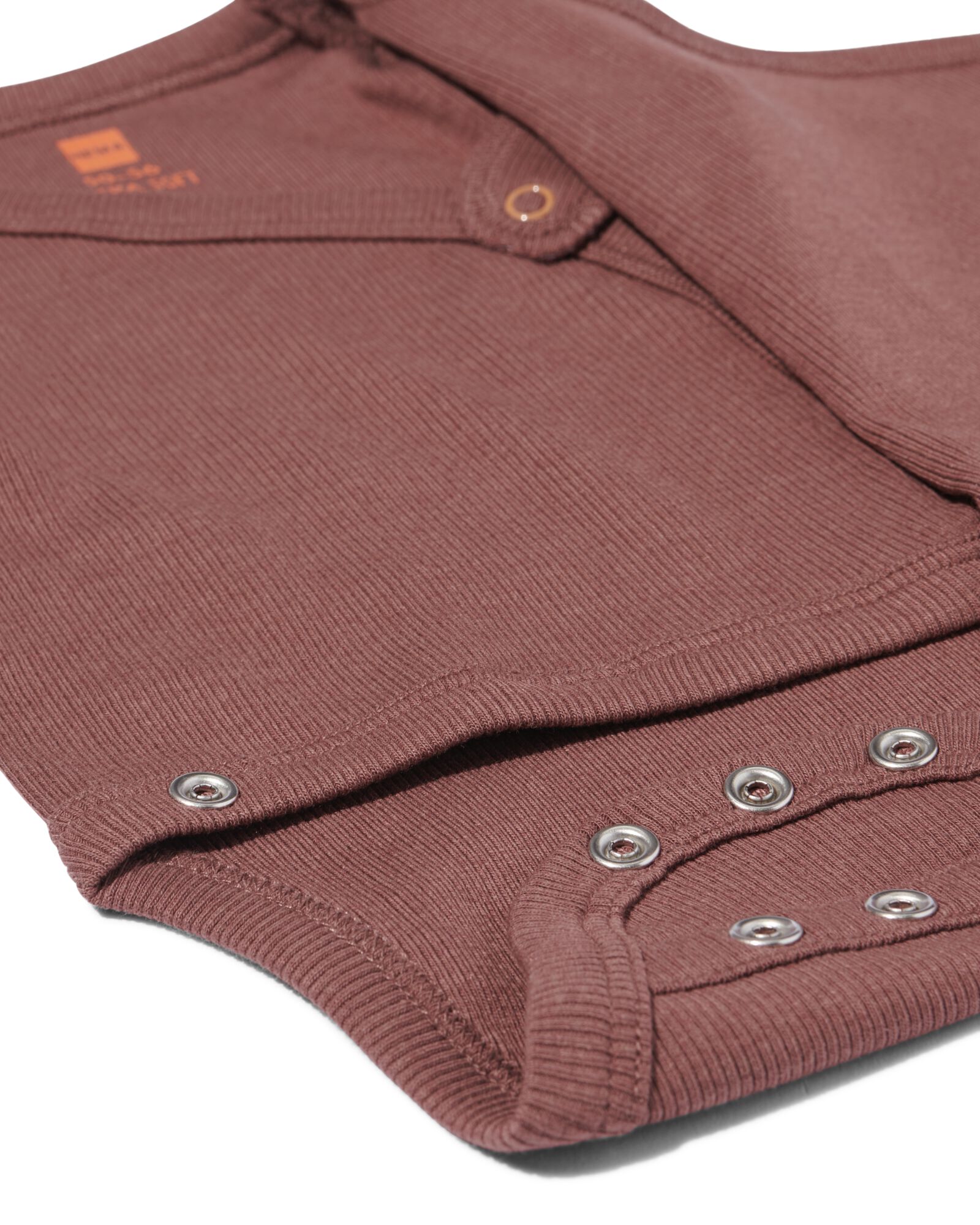baby meegroei body rib bruin bruin - 33457420BROWN - HEMA