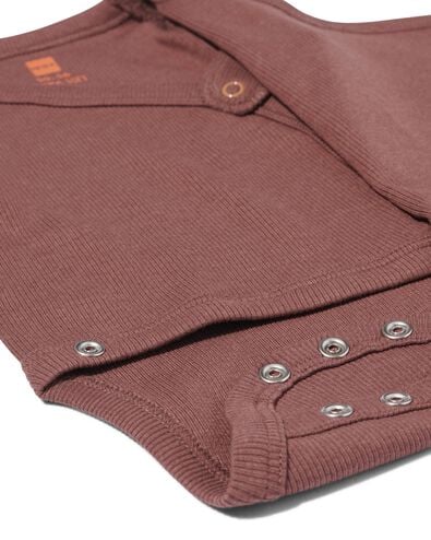 baby meegroei body rib bruin bruin - 33457420BROWN - HEMA