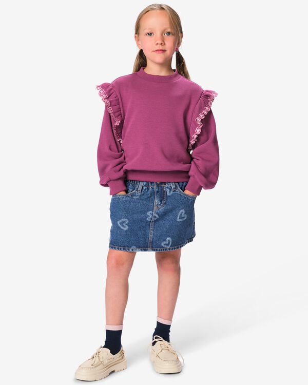 jupe enfant coupe classique c&oelig;urs denim denim - 30885005DENIM - HEMA