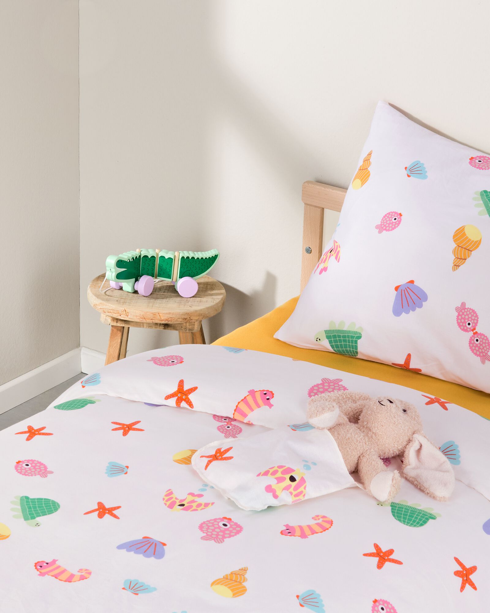 housse de couette tout-petits 120x150 coton doux monde marin - 5730231 - HEMA
