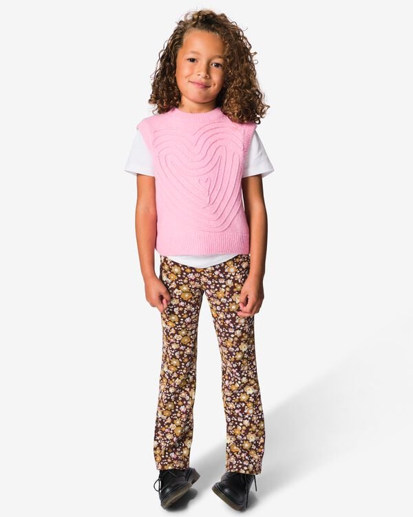 Kinderleggings, Bootcut, Blumen braun braun - 30888128BROWN - HEMA