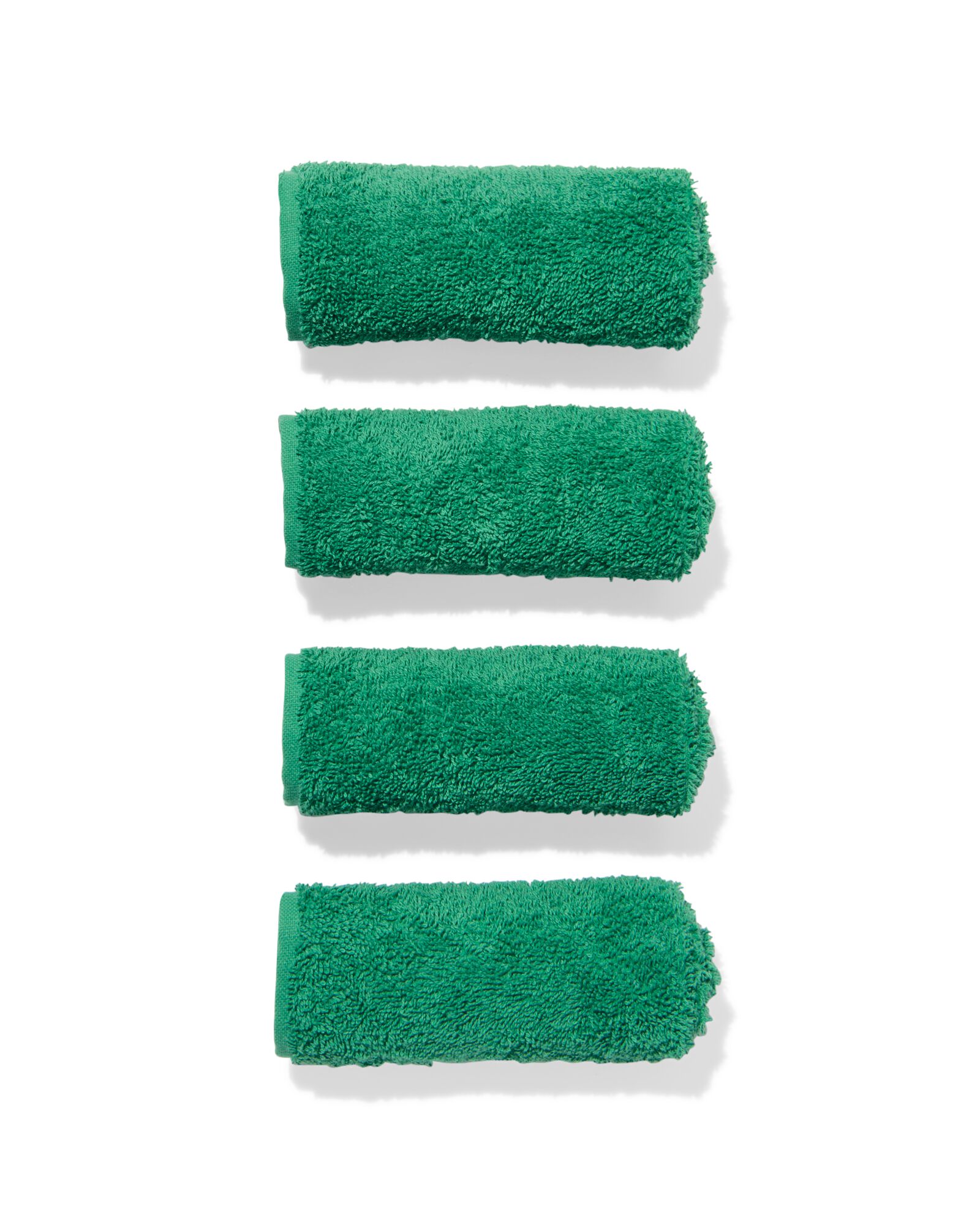 gezichtdoekjes zware kwaliteit middengroen - 4 stuks middengroen gezichtsdoekjes 30 x 30 - 5282881 - HEMA