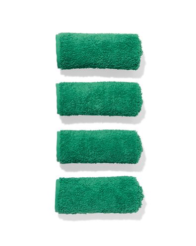 gezichtdoekjes zware kwaliteit middengroen - 4 stuks middengroen gezichtsdoekjes 30 x 30 - 5282881 - HEMA