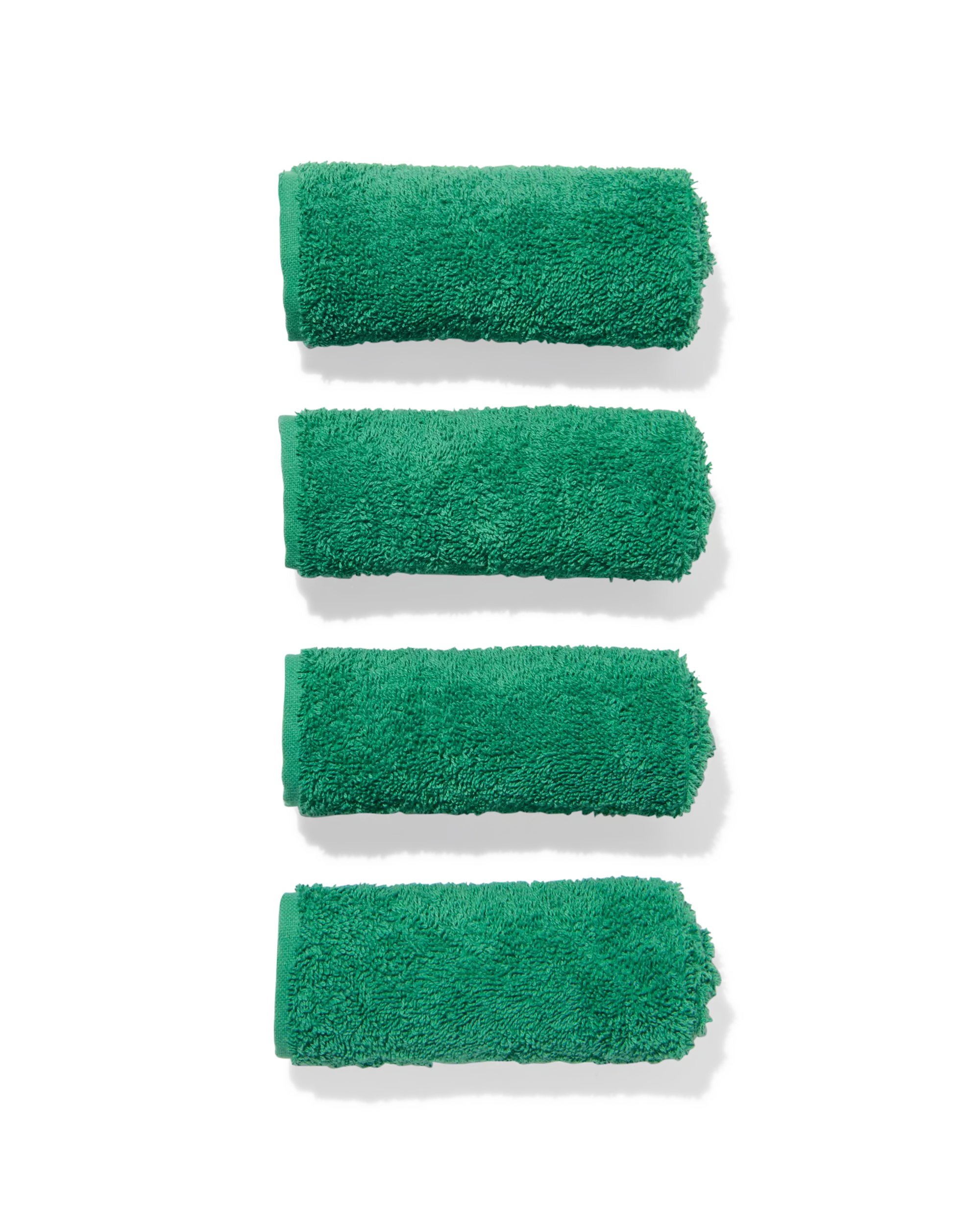 serviettes pour le visage qualité épaisse vert moyen - lot de 4