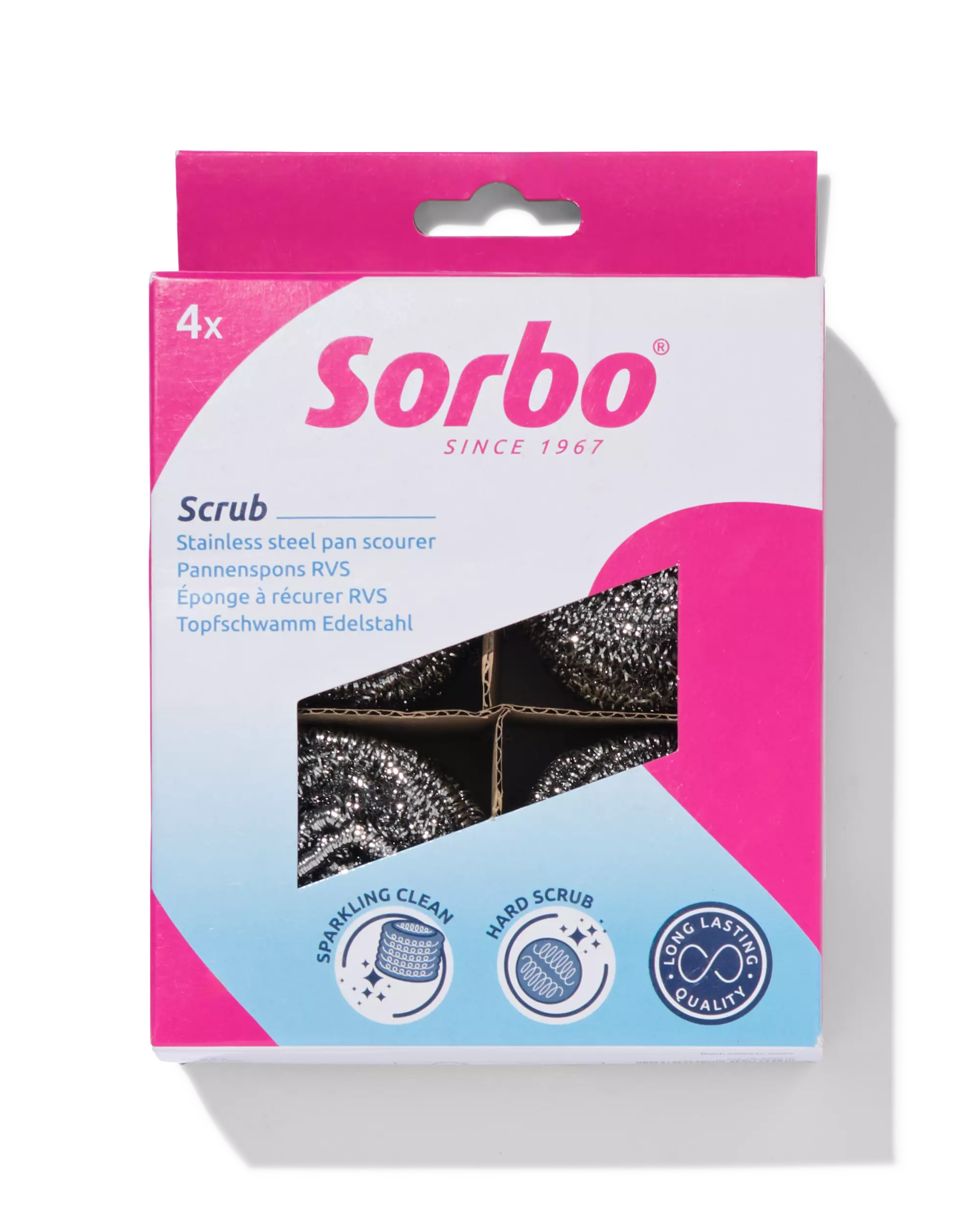 éponges en acier inoxydable Sorbo - 4 pièces