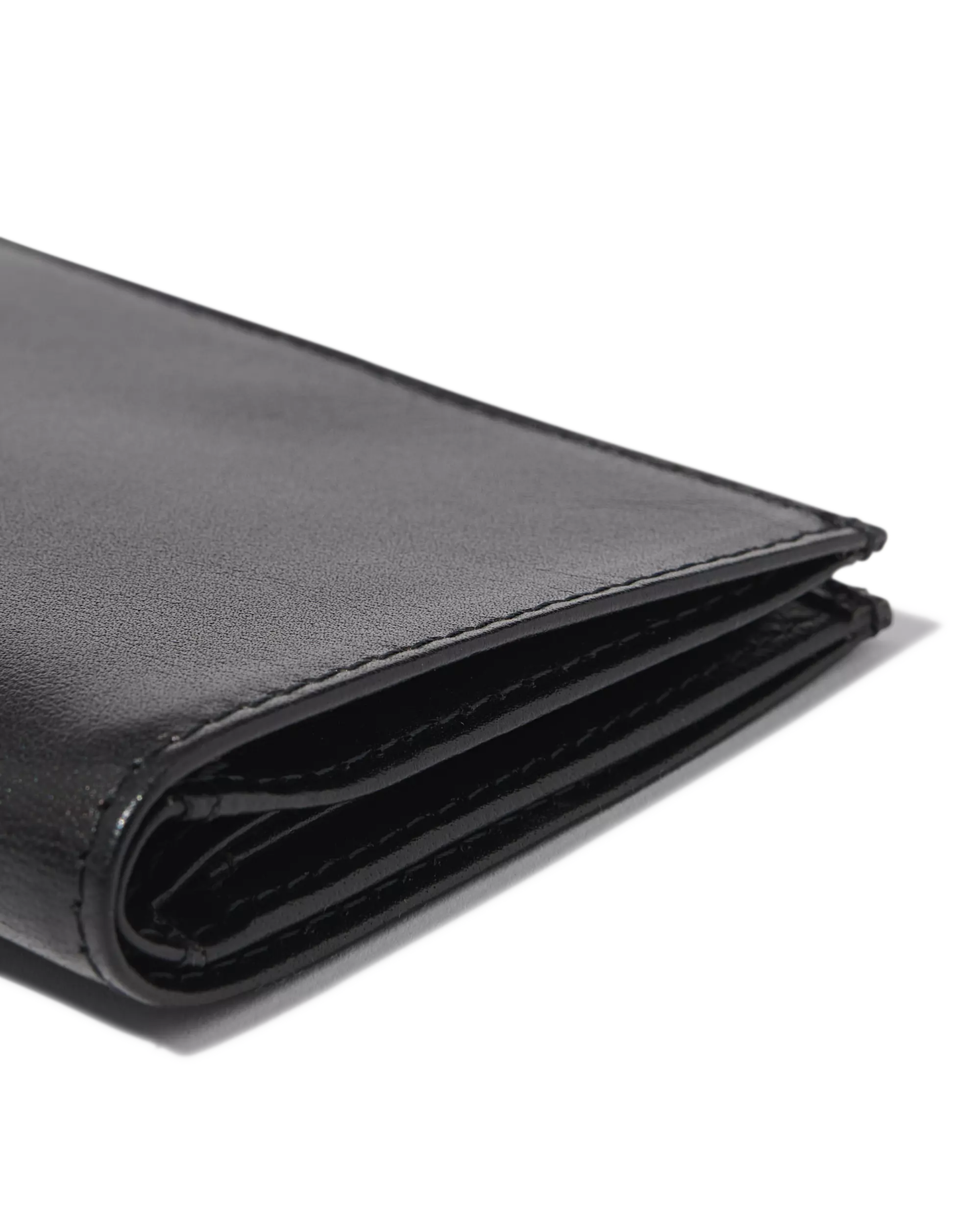 Brieftasche, Hochformat, schwarzes Leder