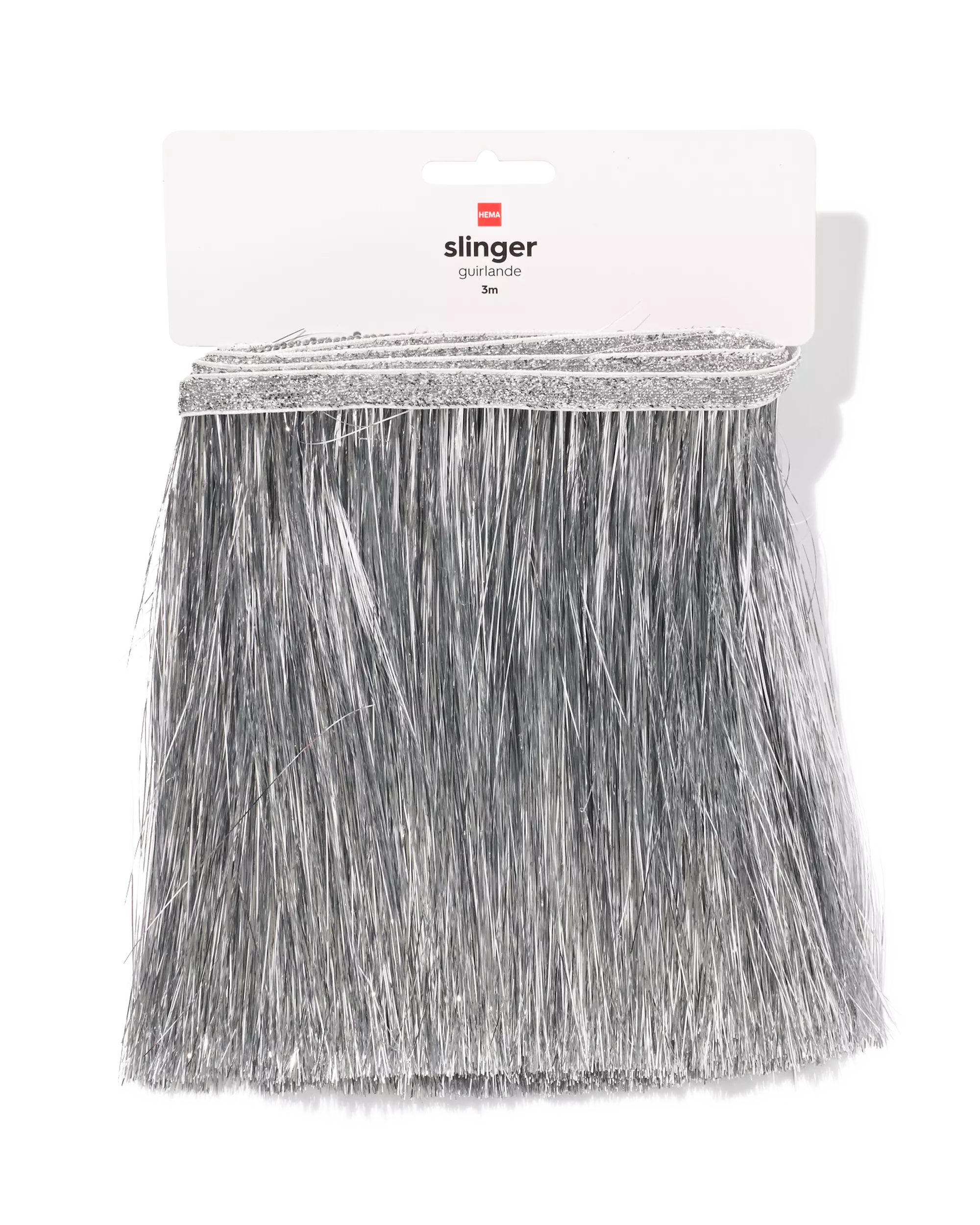 Girlande 3 m, Fransen, Silber