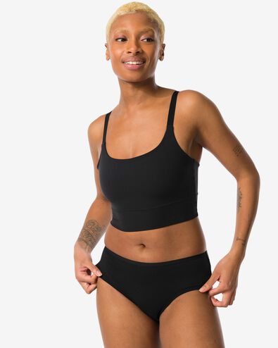 Damen-Hipster, Baumwolle, mit Spitze schwarz schwarz - 19642264BLACK - HEMA