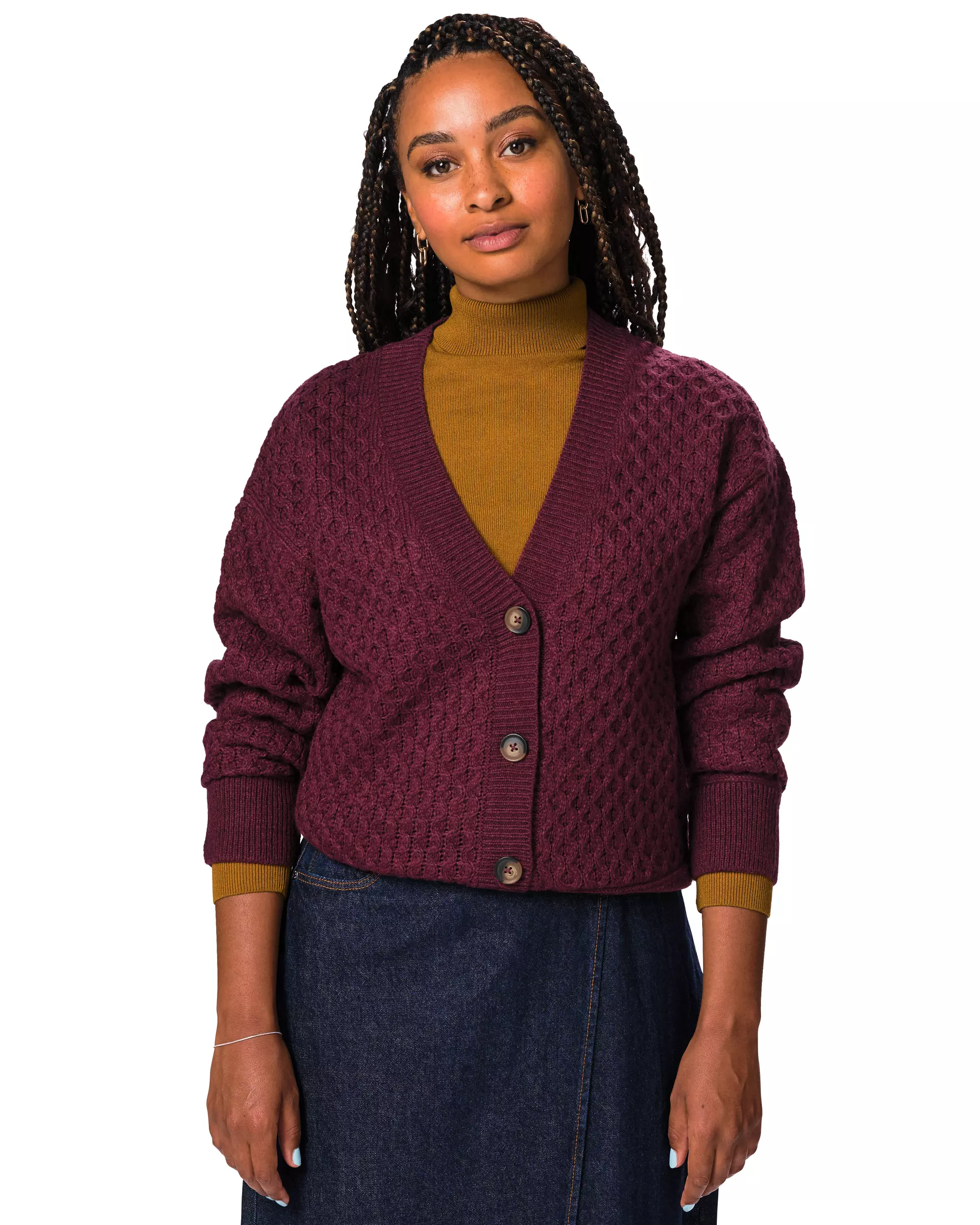 damesvest grofgebreid acryl