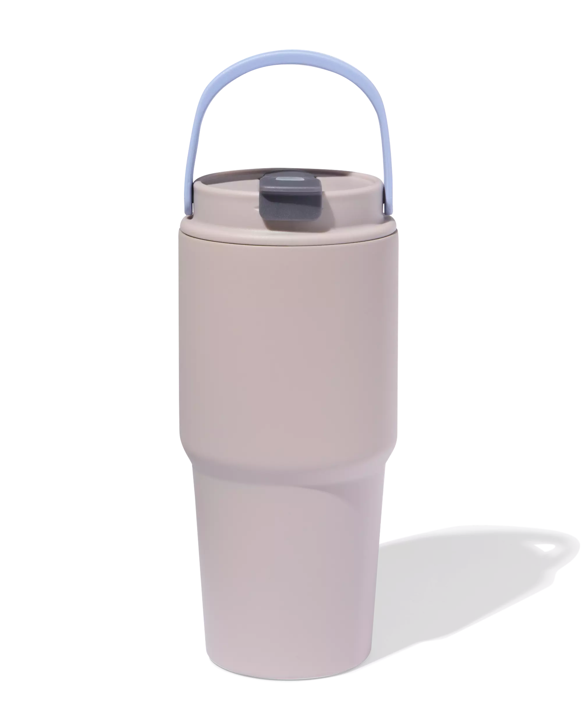 gobelet avec paille 600 ml inox gris