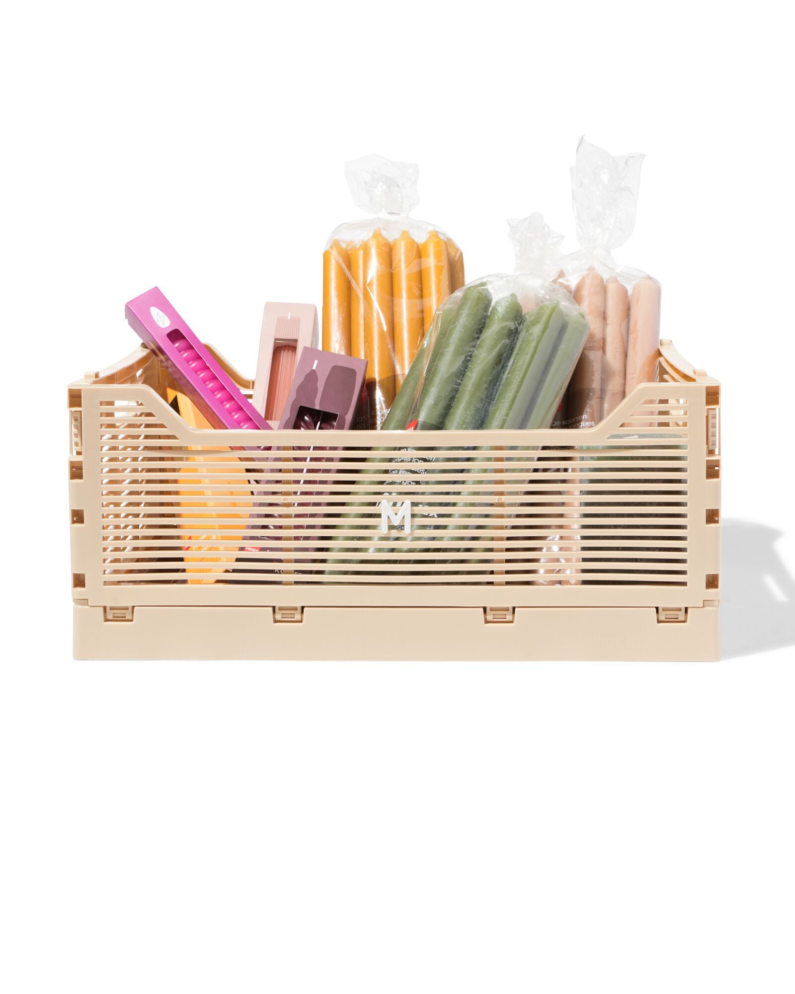 caisse pliable &agrave; lettres recycl&eacute;e M beige beige M  30 x 40 x 17 - 39800027 - HEMA